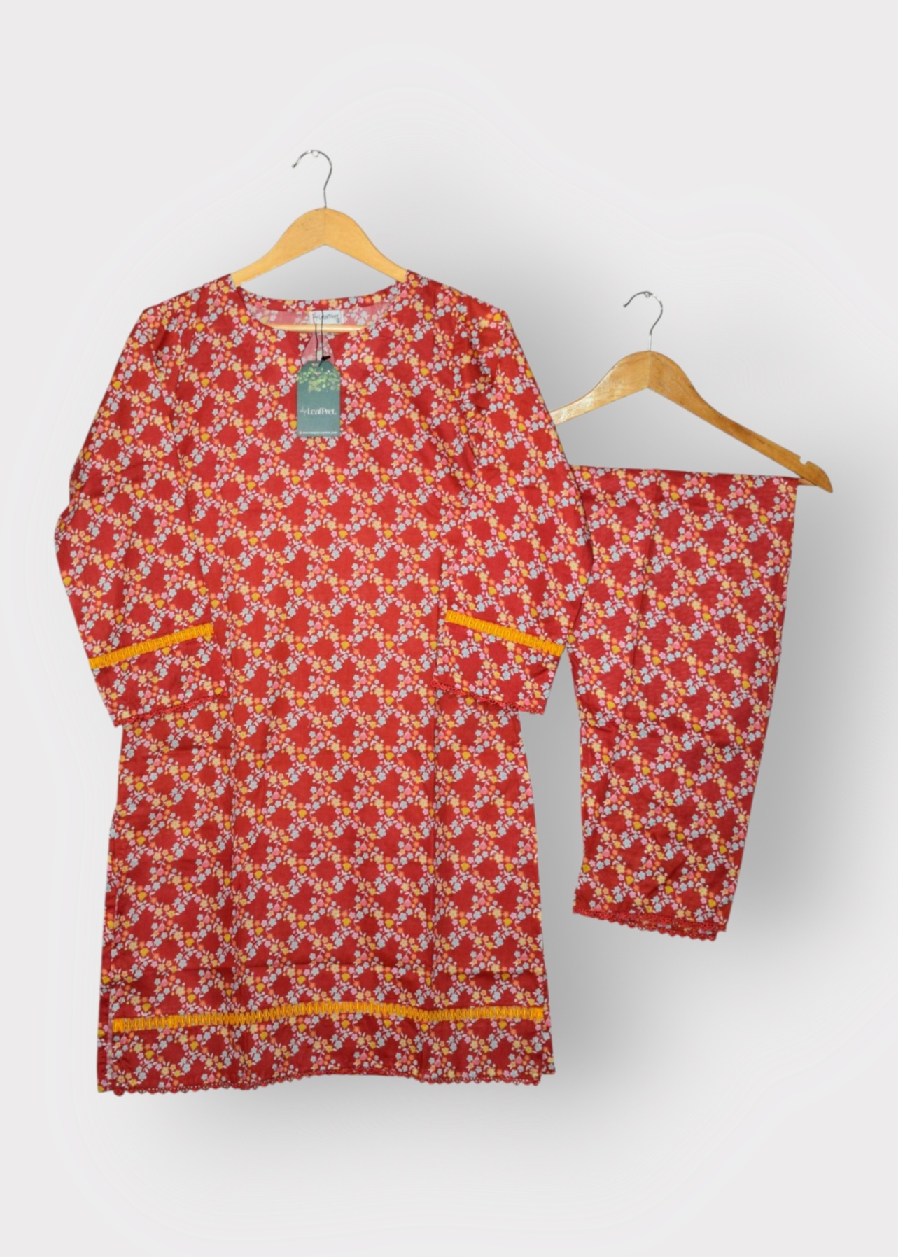 Red Bloom - 2 Piece Digital Printed (Ready To Wear)