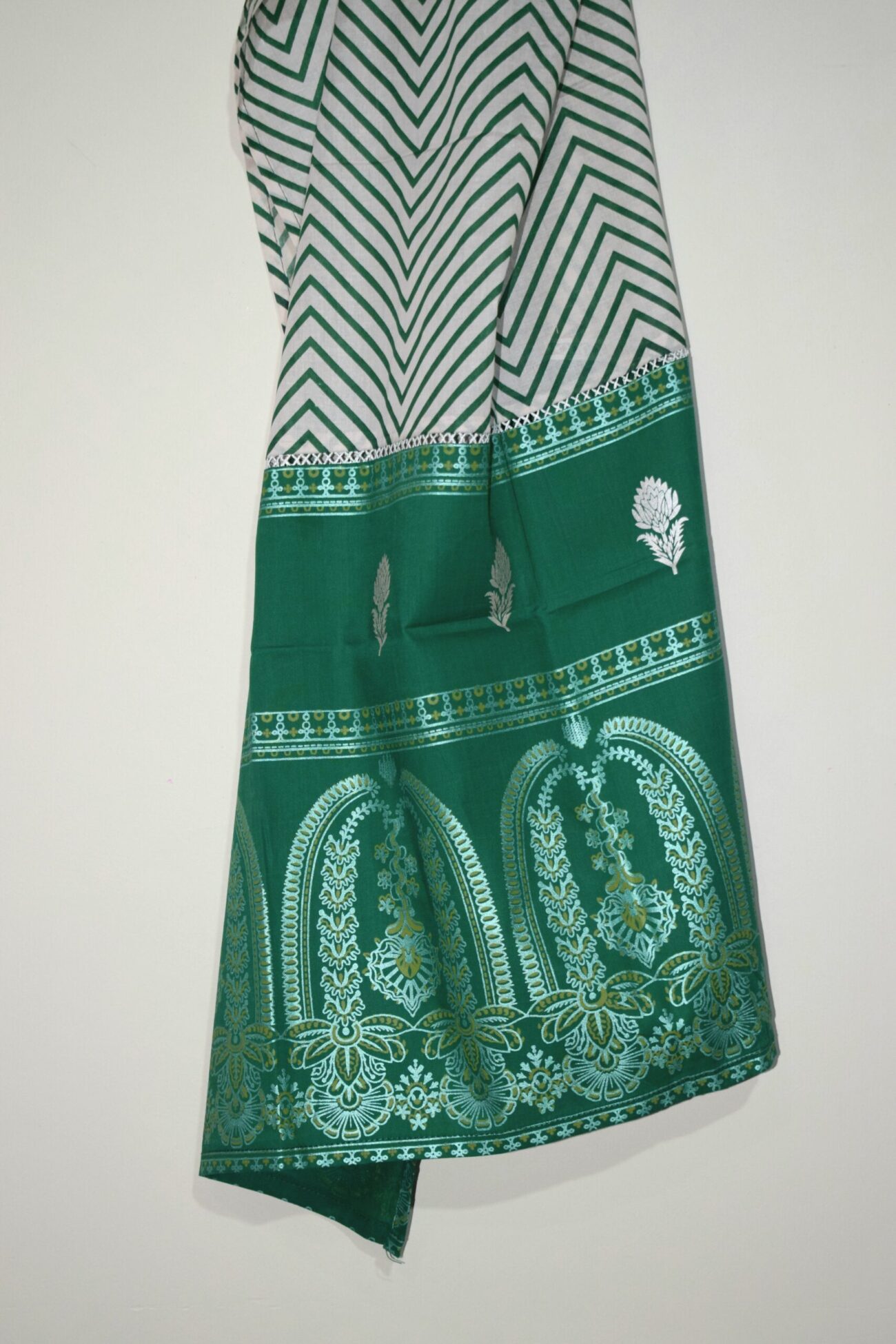 Dark Green - 3 Piece Hand Screen Printed (Ready to Wear) - Image 5