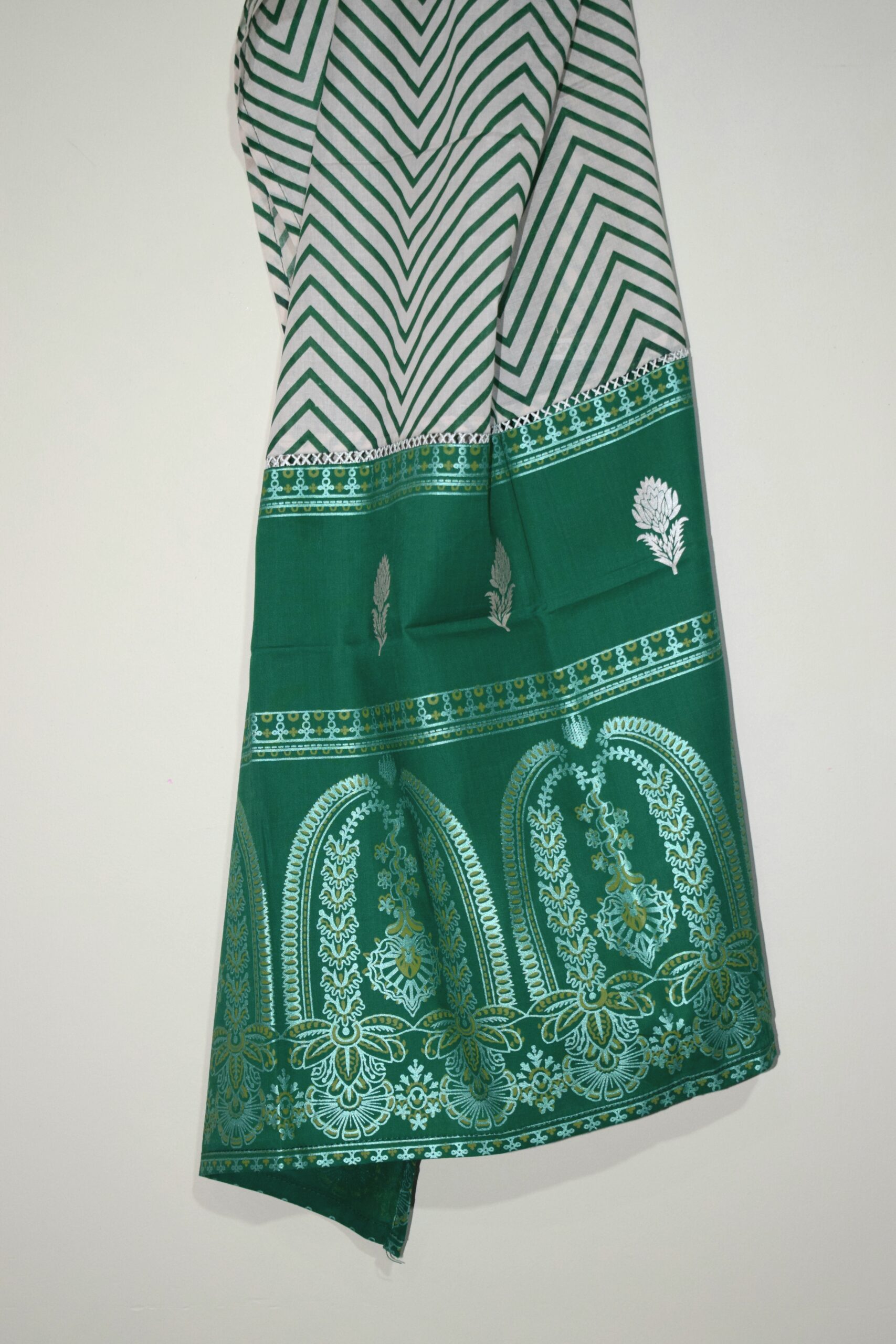 Dark Green - 3 Piece Hand Screen Printed (Ready to Wear) - Image 5