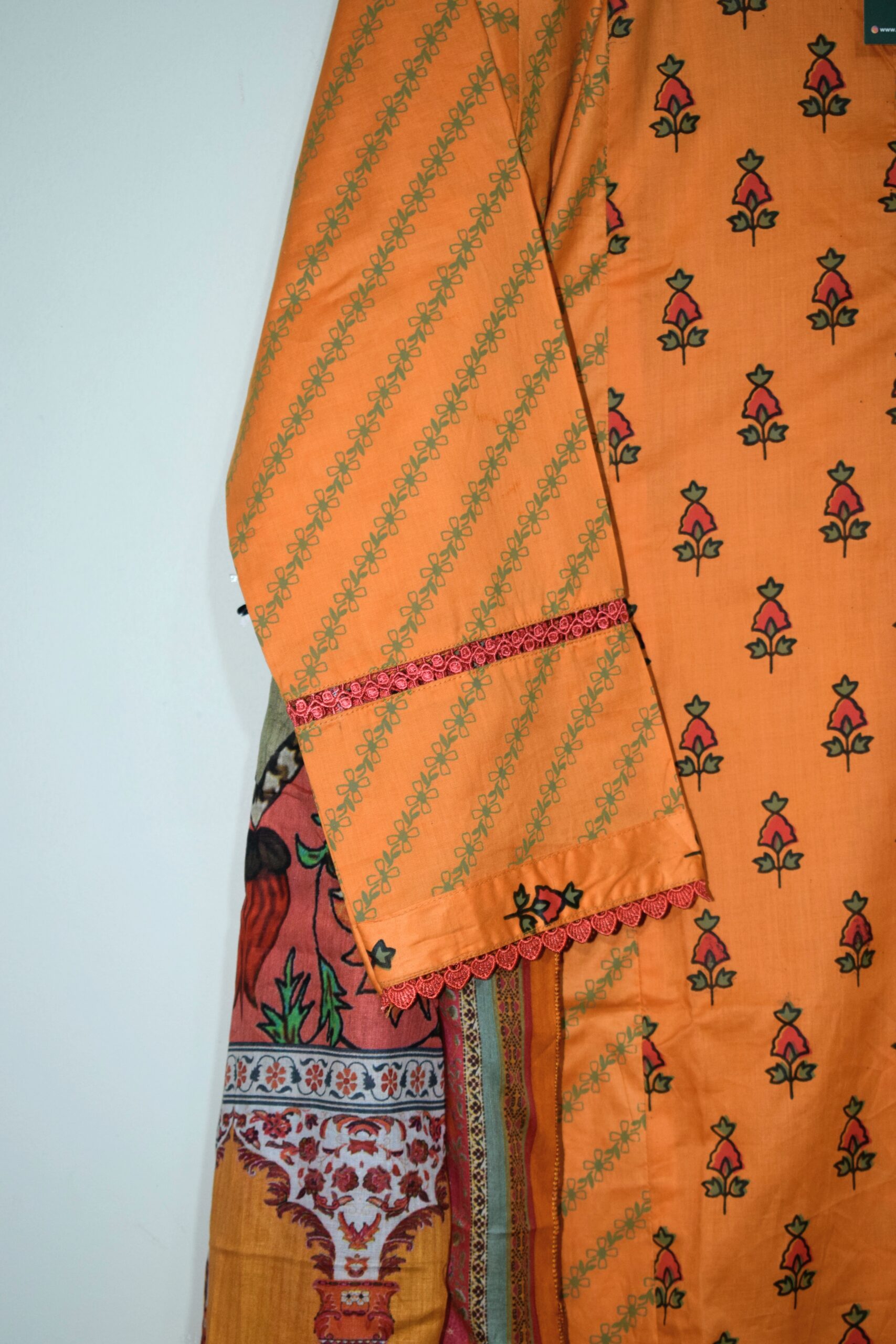 Sunset Muse – 3 Piece Farshi Shalwar With Lawn Duppata - Image 4