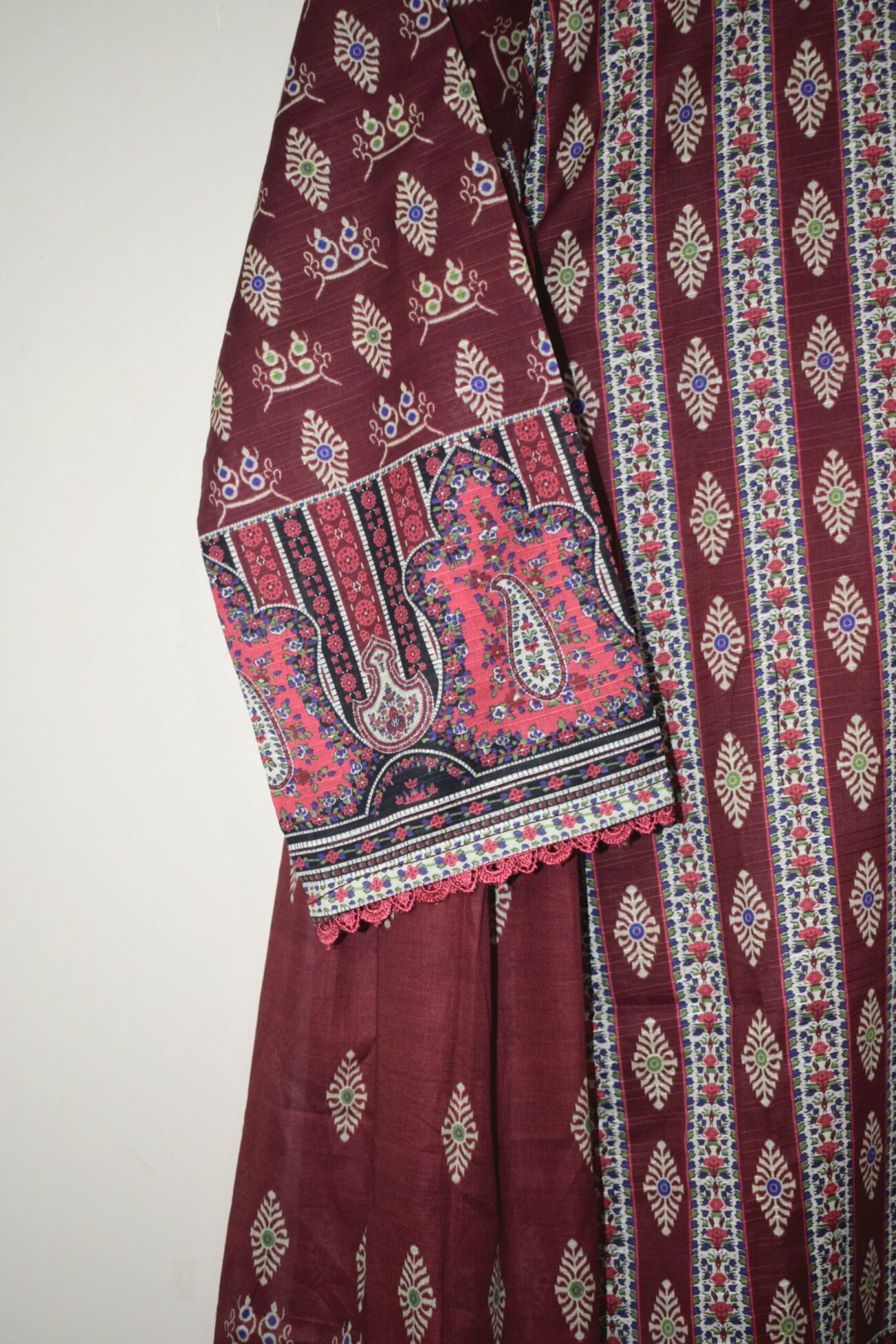 Nomadic Maroon - Bana Dora 3-Piece (Stitched) - Image 3