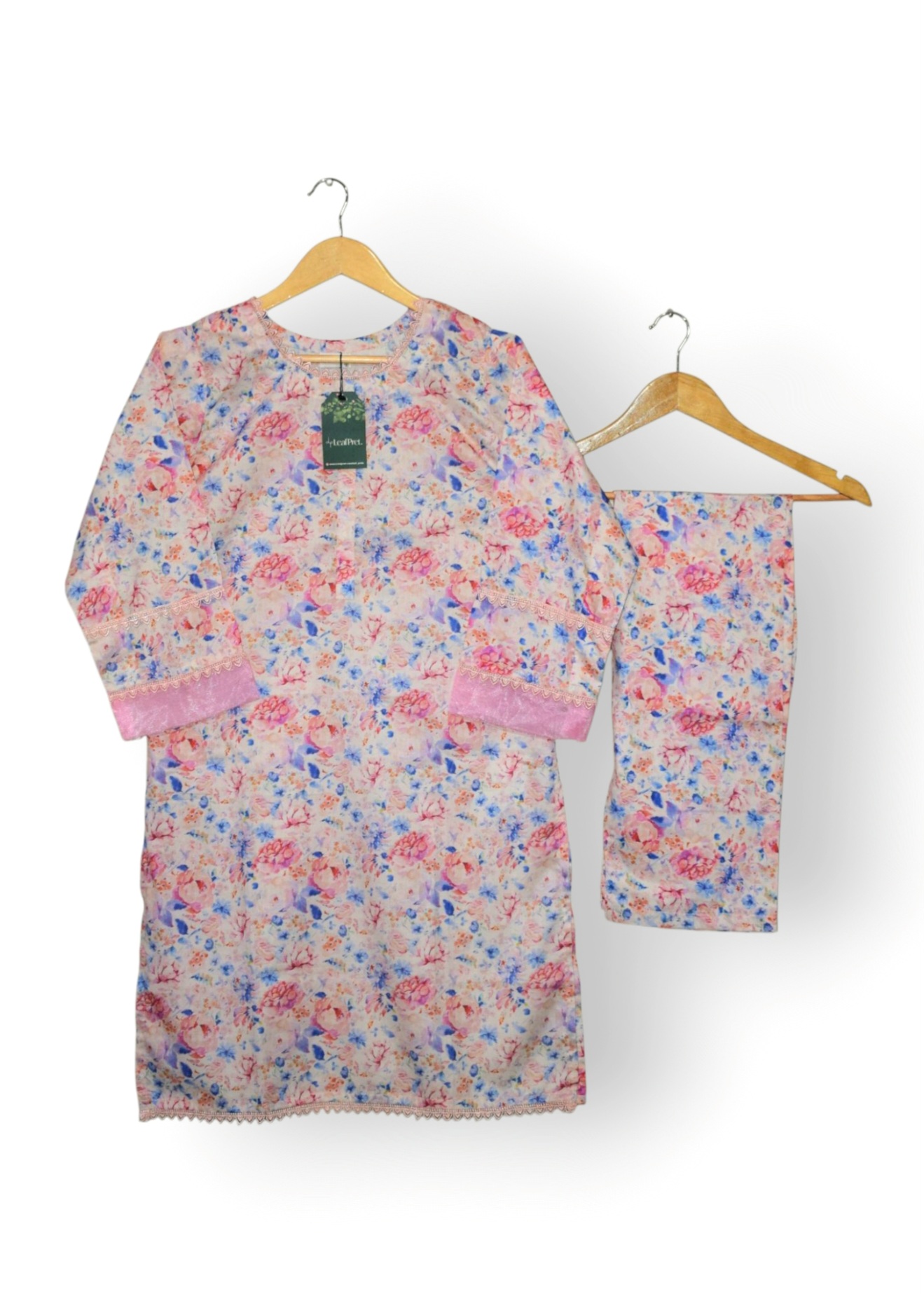 Pink - 2 Piece Digital Printed (Ready To Wear)