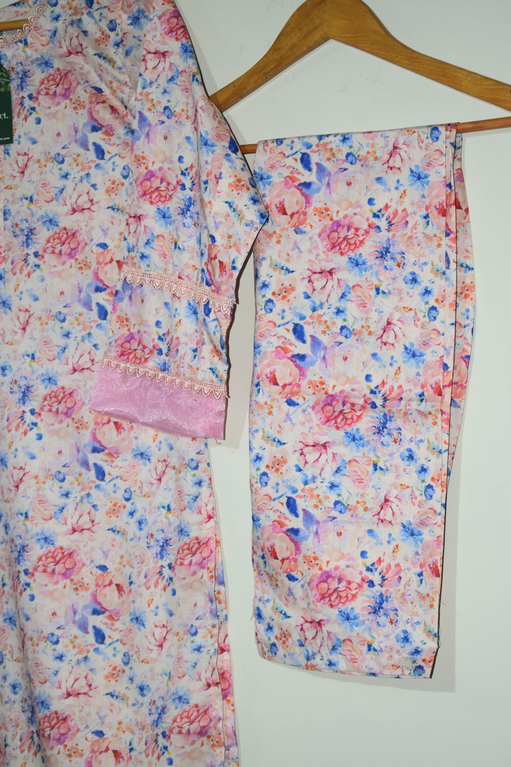 Pink - 2 Piece Digital Printed (Ready To Wear) - Image 2
