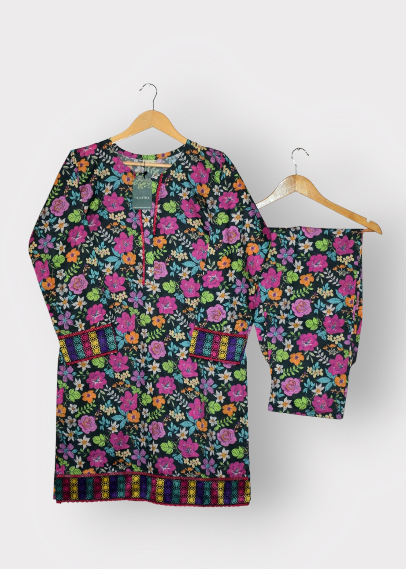 Colorful Bloom - 2 Piece Digital Printed (Ready To Wear)