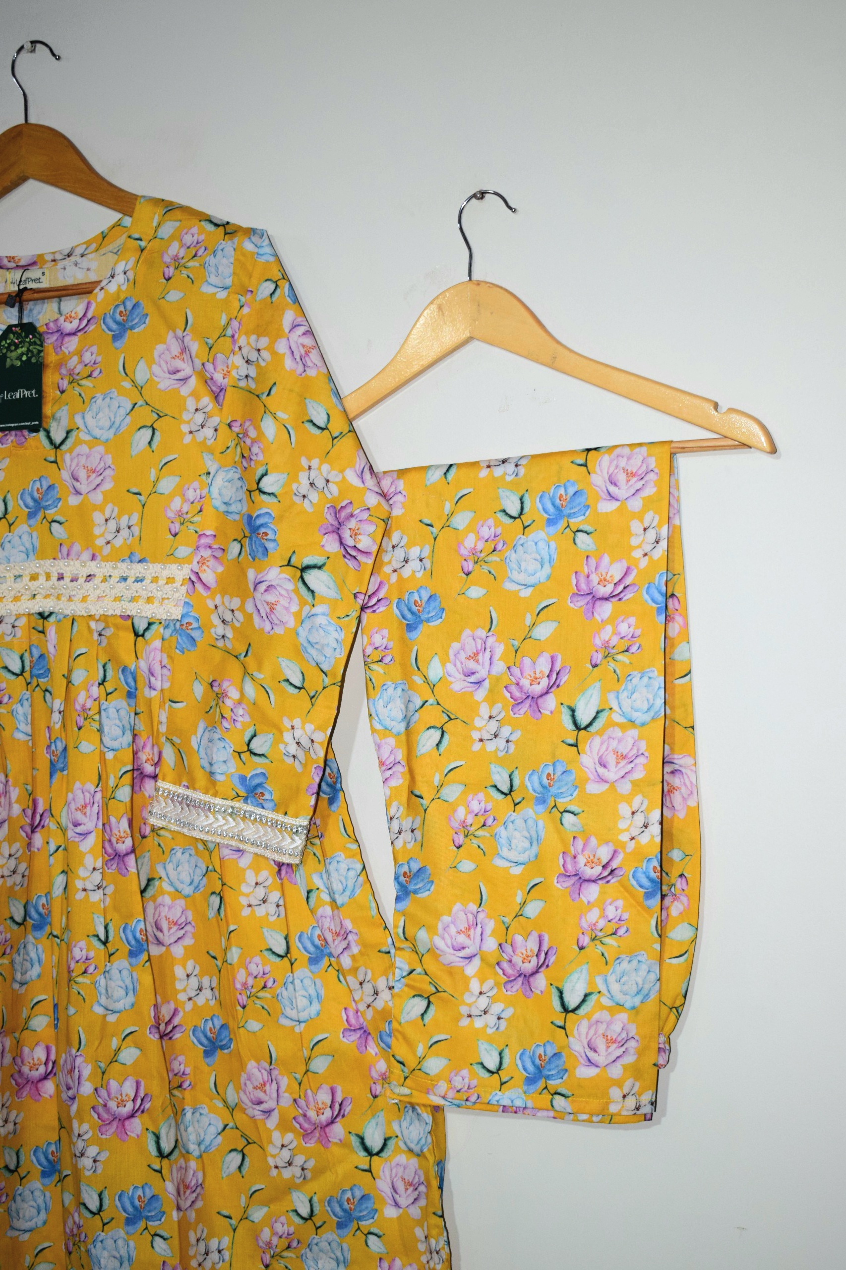 Sunlit Petals – 2-Piece Frock Set (Ready To Wear) - Image 3