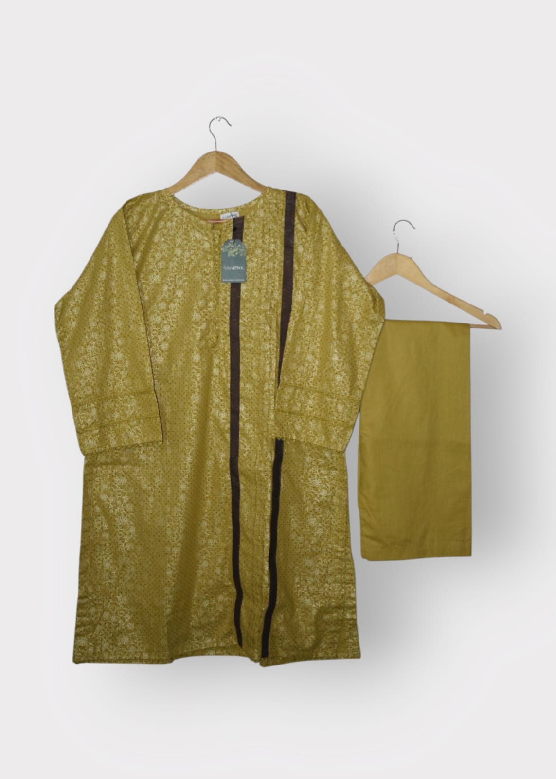 Mustard Chic - 2 Piece Hand Screen Printed (Stitched)