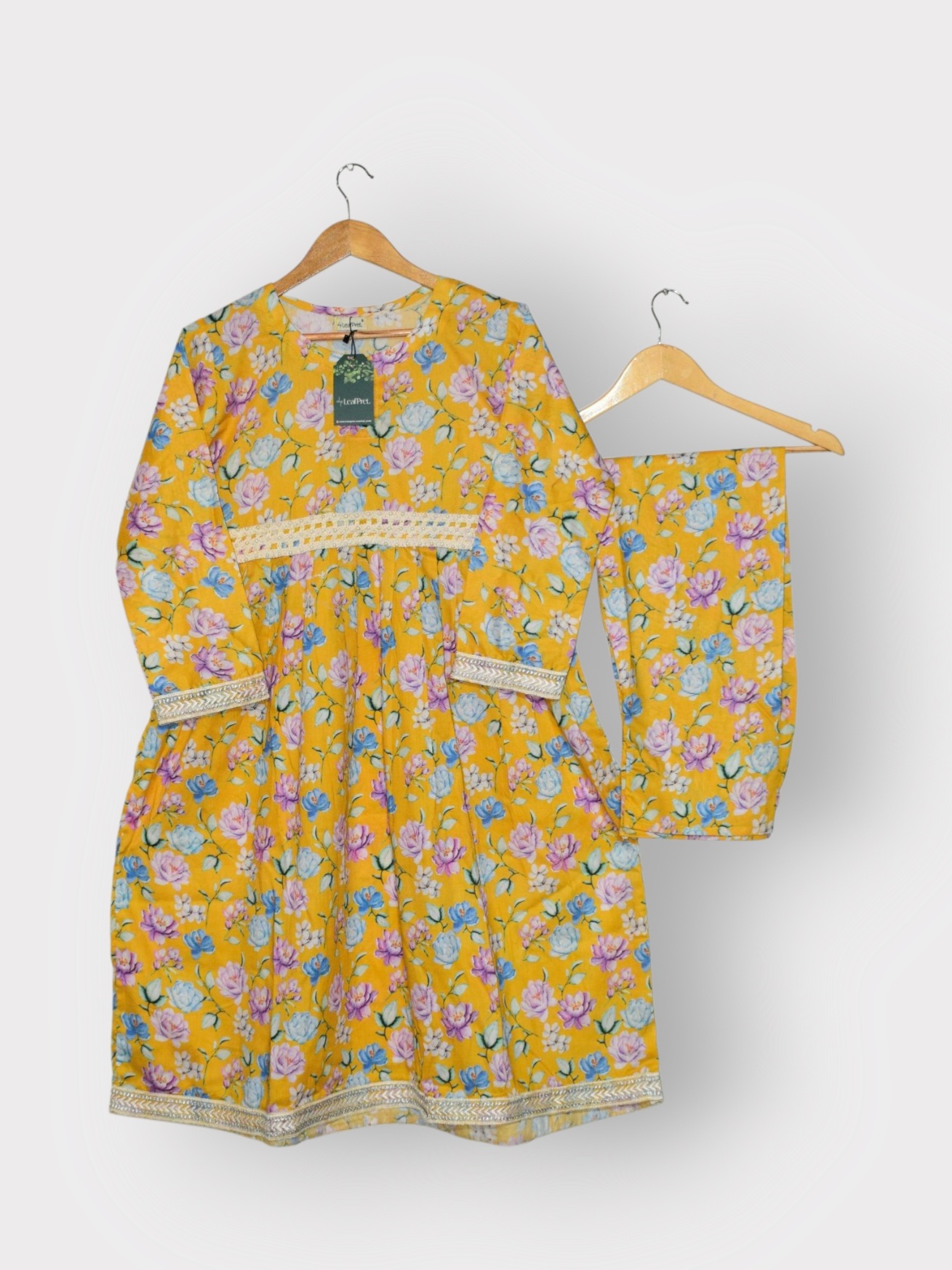 Sunlit Petals – 2-Piece Frock Set (Ready To Wear)