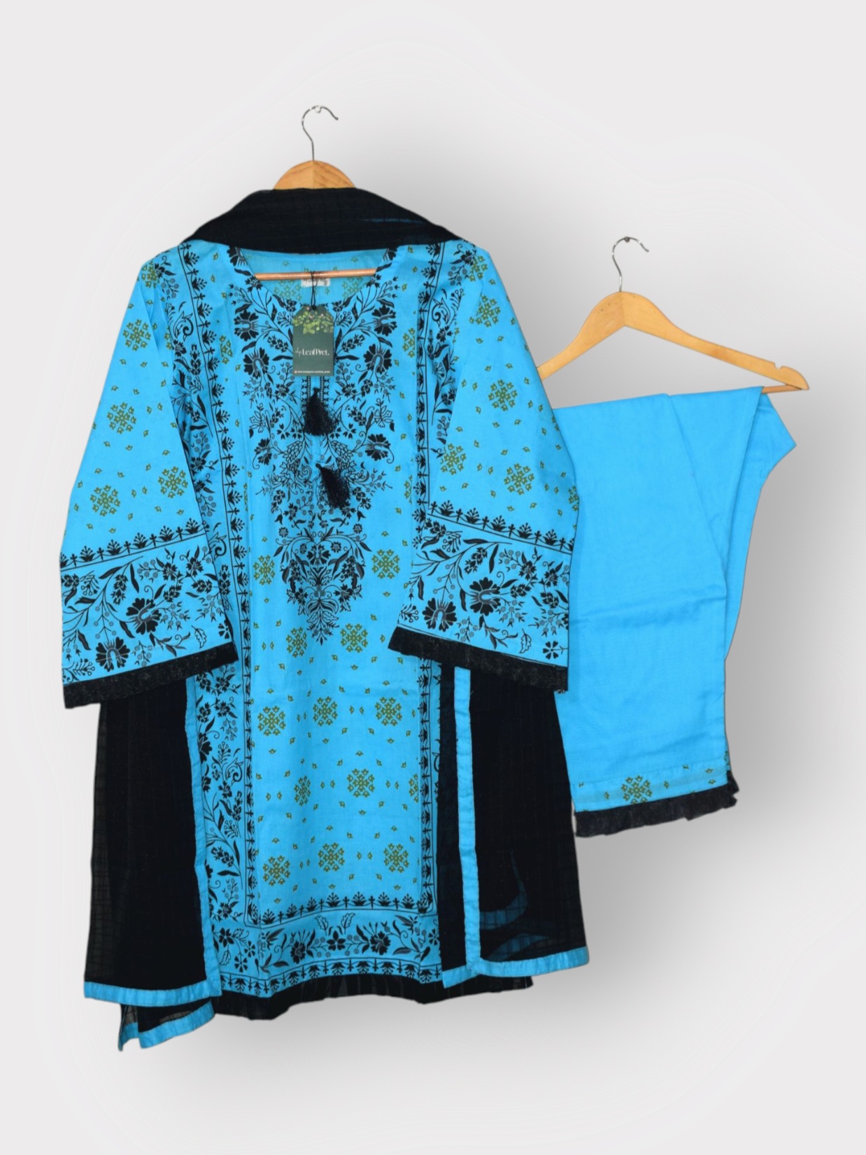 Sky Black - 3 Piece With Chiffon Dupatta (Stitched)