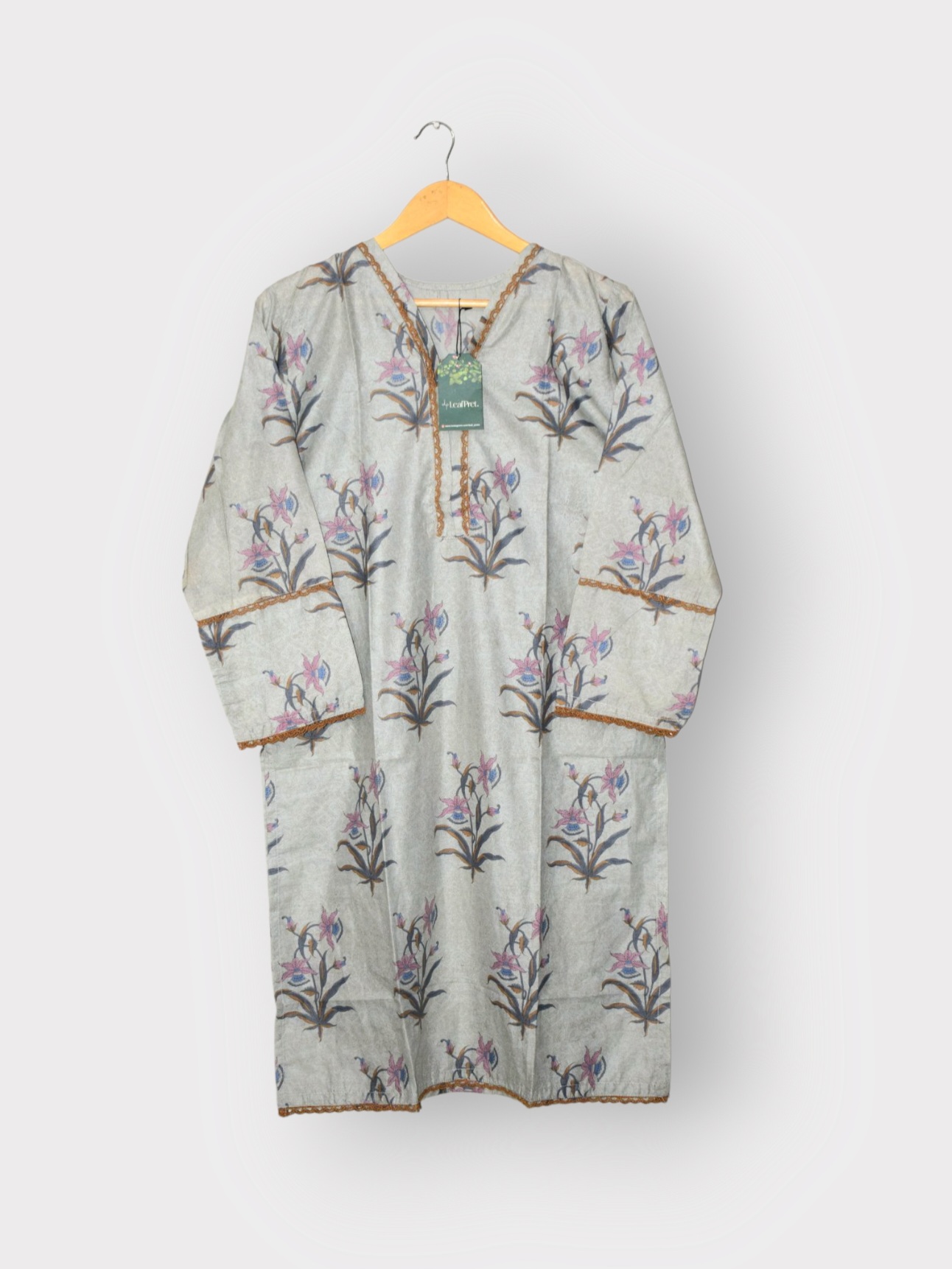 Grey - Digital Print Kurti (Ready To Wear)