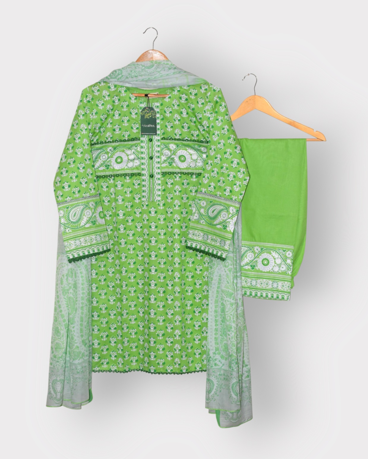 Lime Grace – 3-Piece Stitched Lawn Suit for Women with Printed Dupatta (Ready to Wear)
