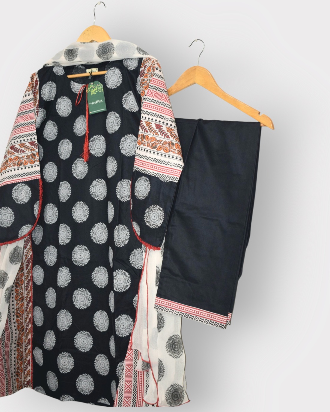 Arabic Muse – Premium Black 3-Piece Lawn Suit for Women with Printed Chiffon Dupatta (Stitched) - Image 3