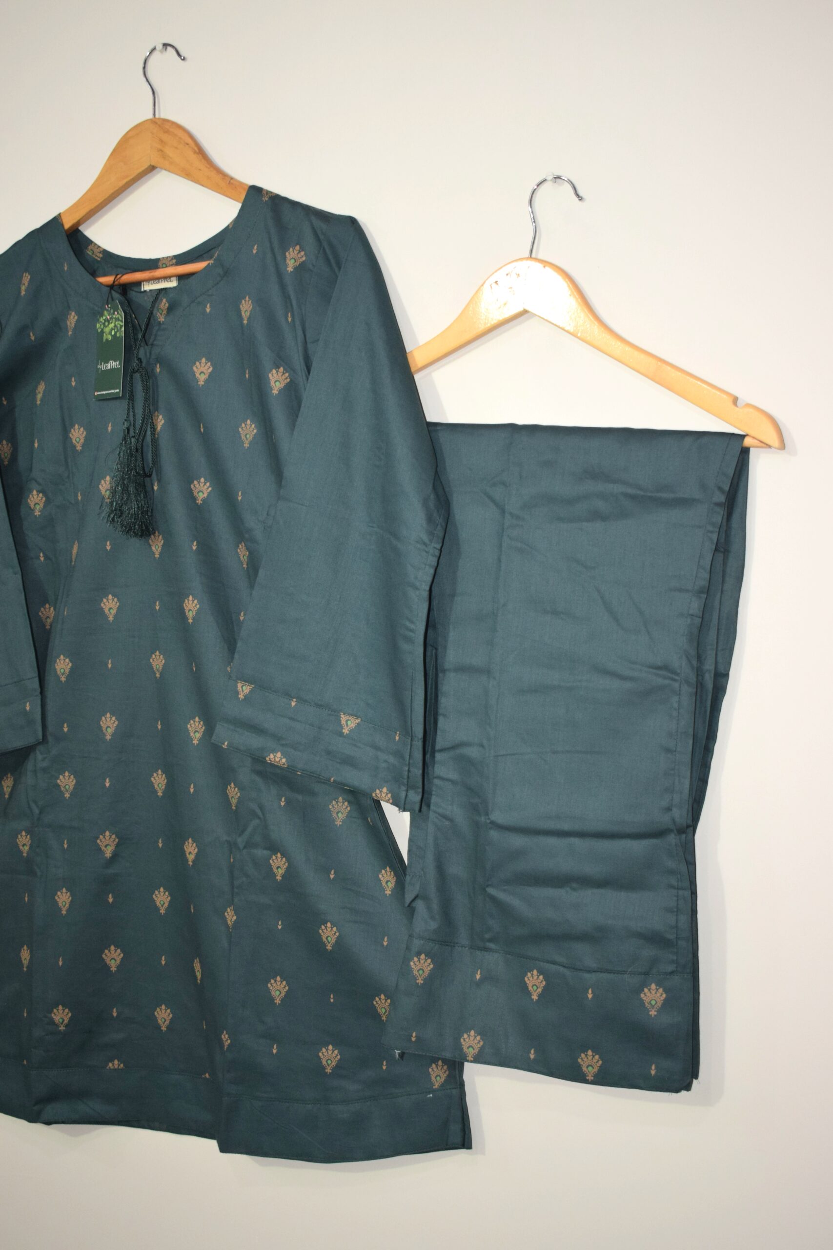 Ivory Echo – 2-Piece Stitched Co-Ord Set for Women | Short Shirt With Bell Bottom Trouser - Image 2