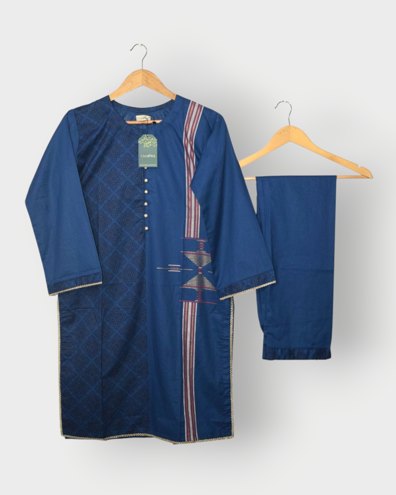 Indigo Frame – Stitched 2-Piece Lawn Suit for Women | Navy Shirt & Trouser | Ready To Wear '25