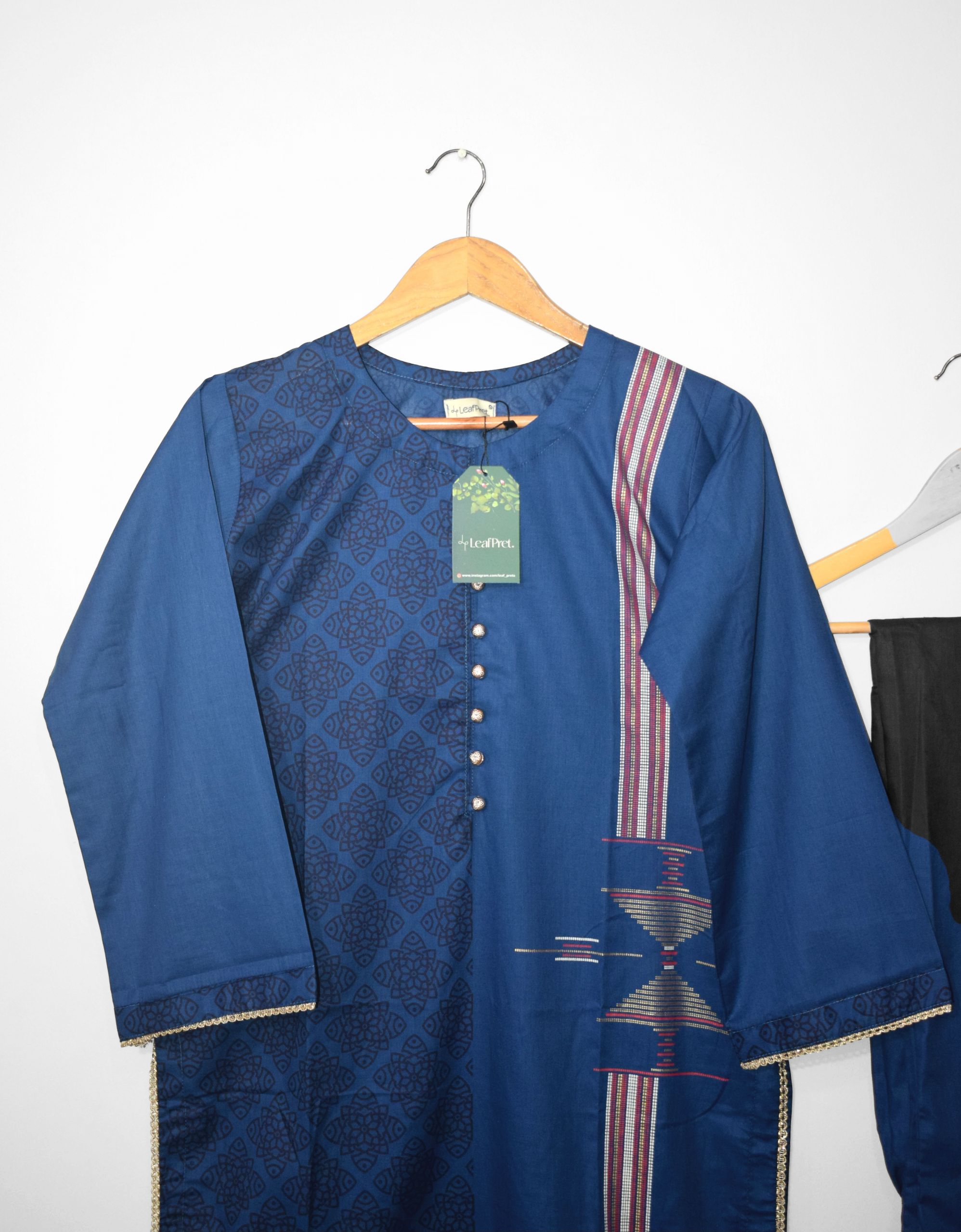 Indigo Frame – Stitched 2-Piece Lawn Suit for Women | Navy Shirt & Trouser | Ready To Wear '25 - Image 3