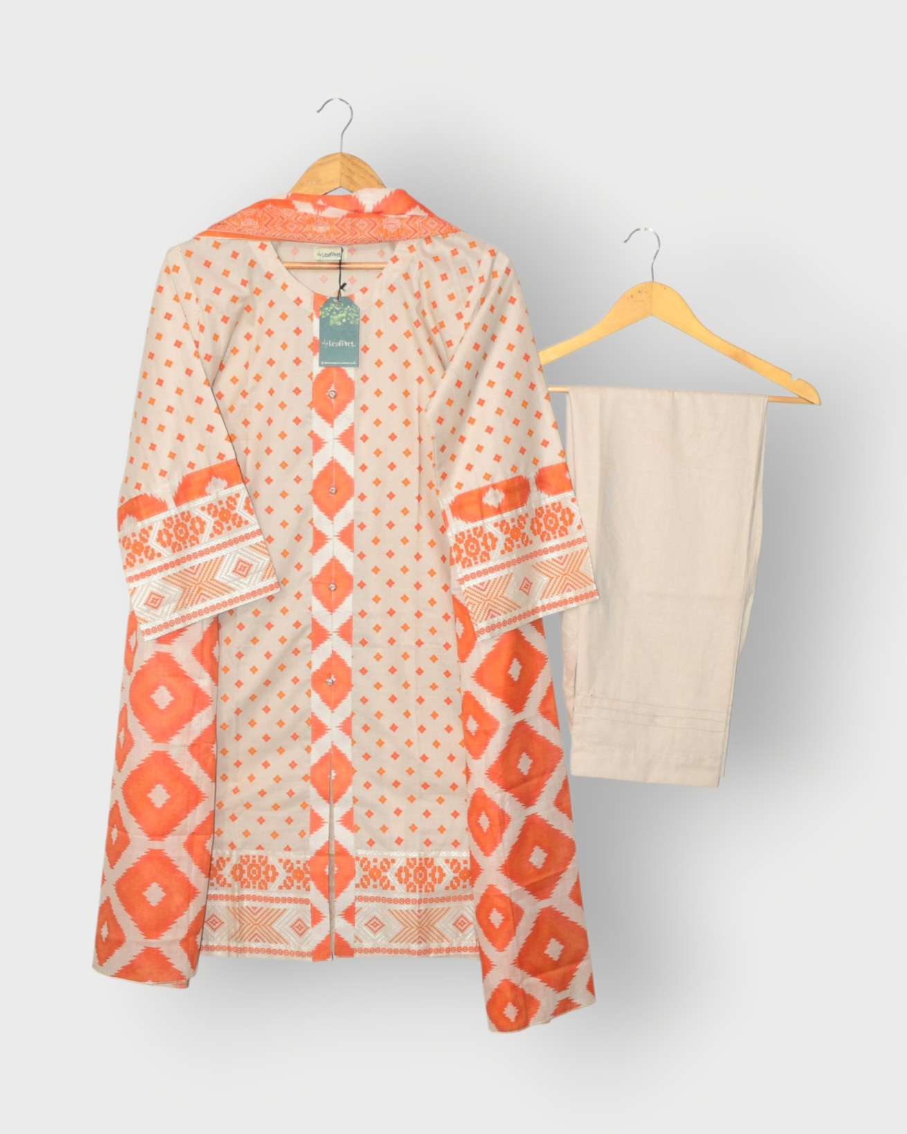 Heatline – Stitched 3-Piece Lawn Suit for Women | Modern Long Shirt with Trouser & Dupatta