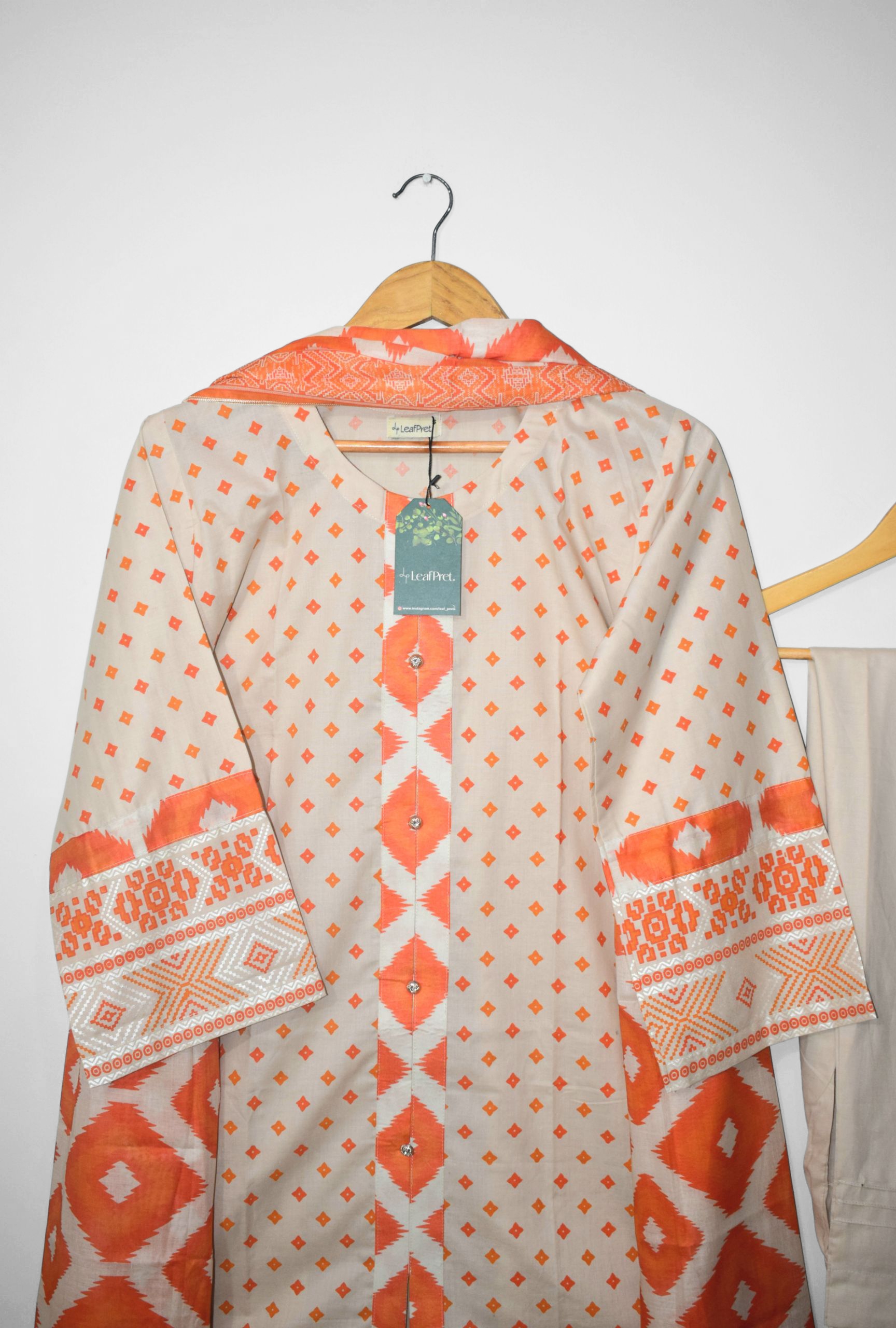 Heatline – Stitched 3-Piece Lawn Suit for Women | Modern Long Shirt with Trouser & Dupatta - Image 2