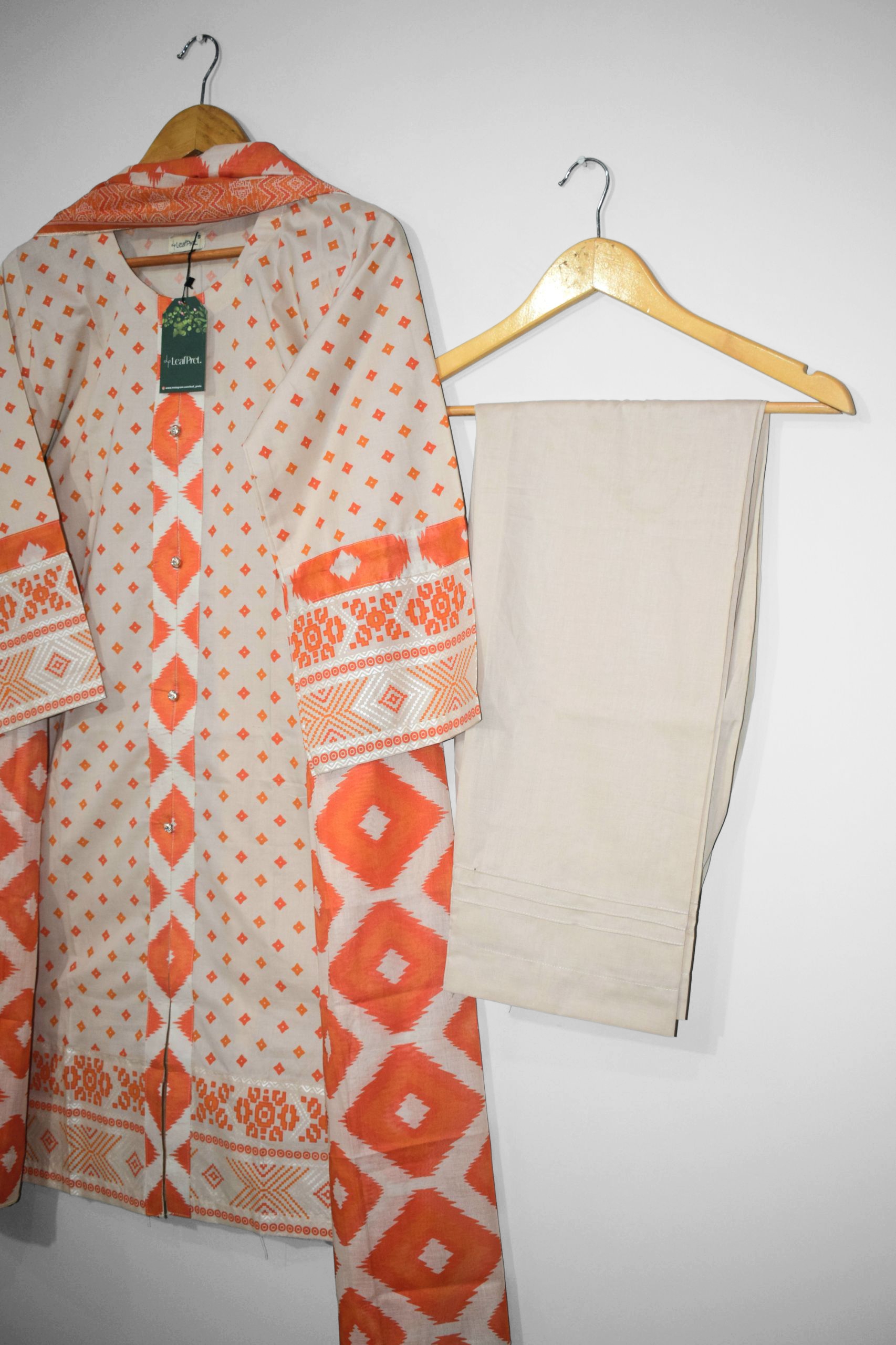 Heatline – Stitched 3-Piece Lawn Suit for Women | Modern Long Shirt with Trouser & Dupatta - Image 4