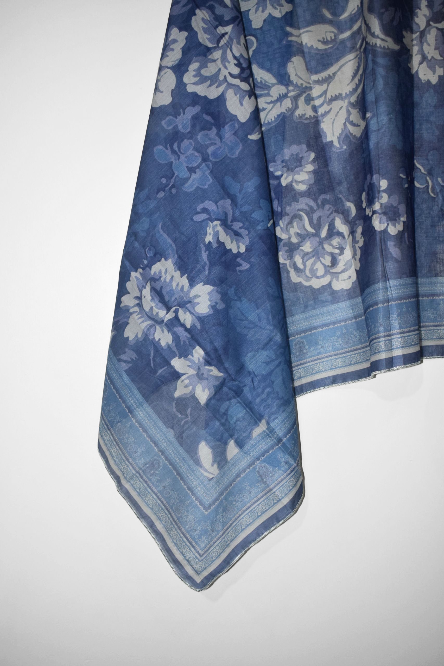 LeafPret Blue Bird premium stitched 3-piece lawn suit for women with floral screen printed shirt, solid trouser and printed lawn dupatta