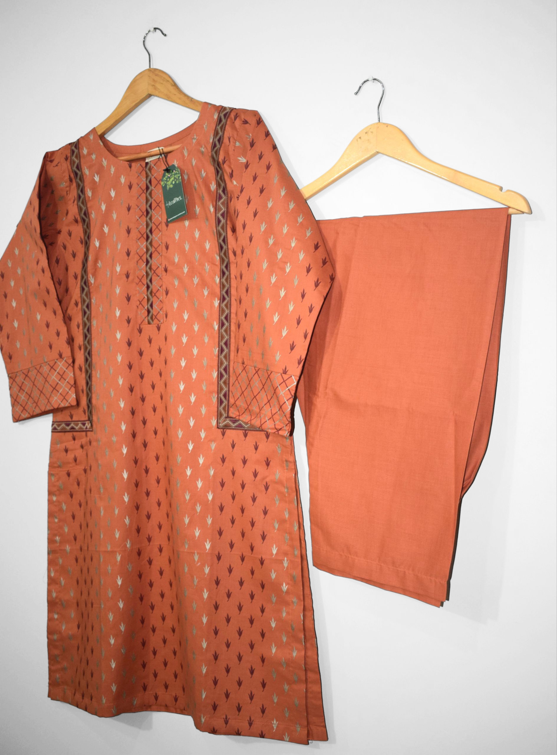 Leafline Matching Rust Trouser for 2 Piece Lawn Suit
