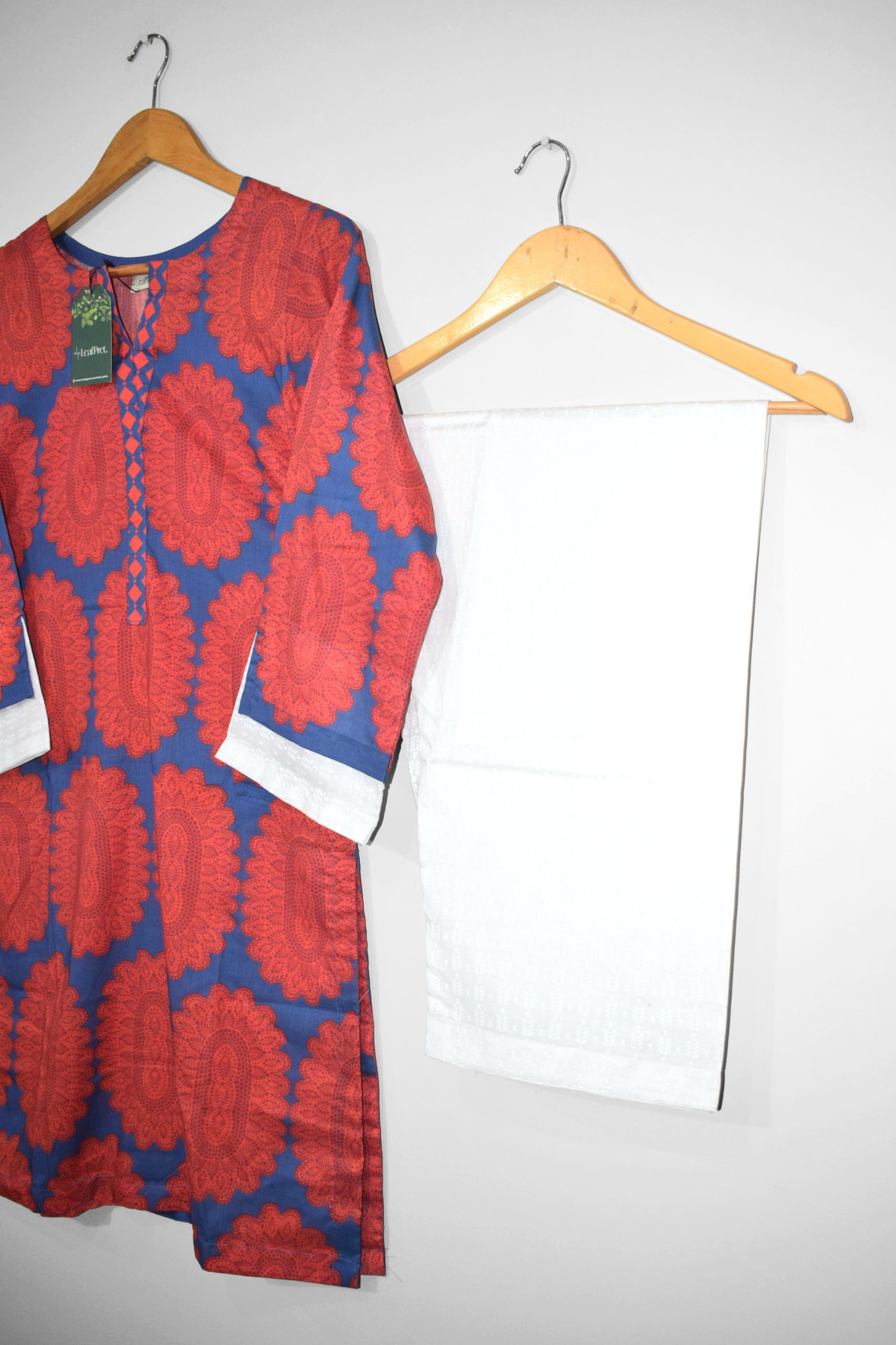 Wave White Printed Lawn Trouser