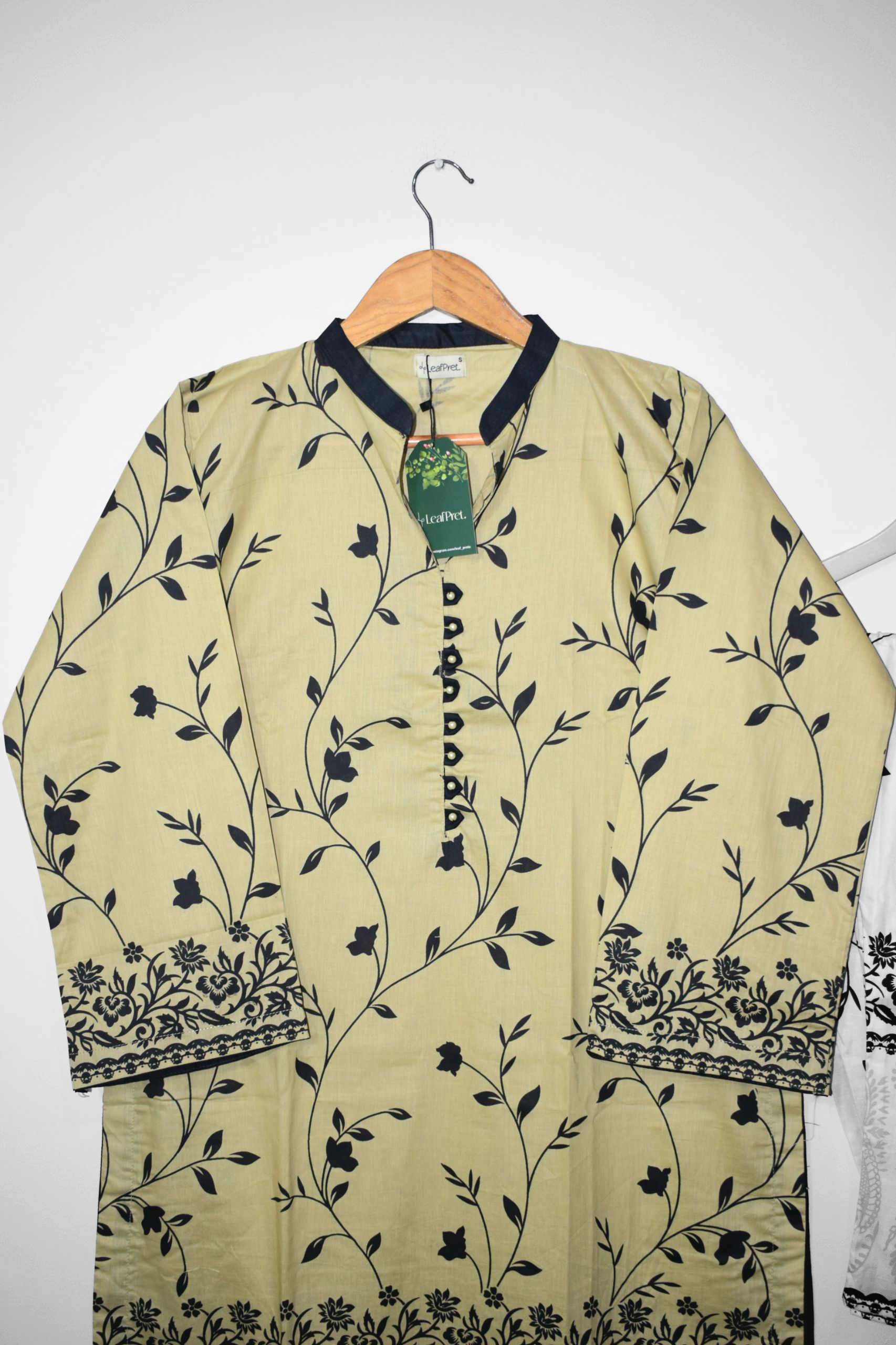 Floral Strike Stitched Lawn Shirt V-Neck Design | LeafPret Pakistan