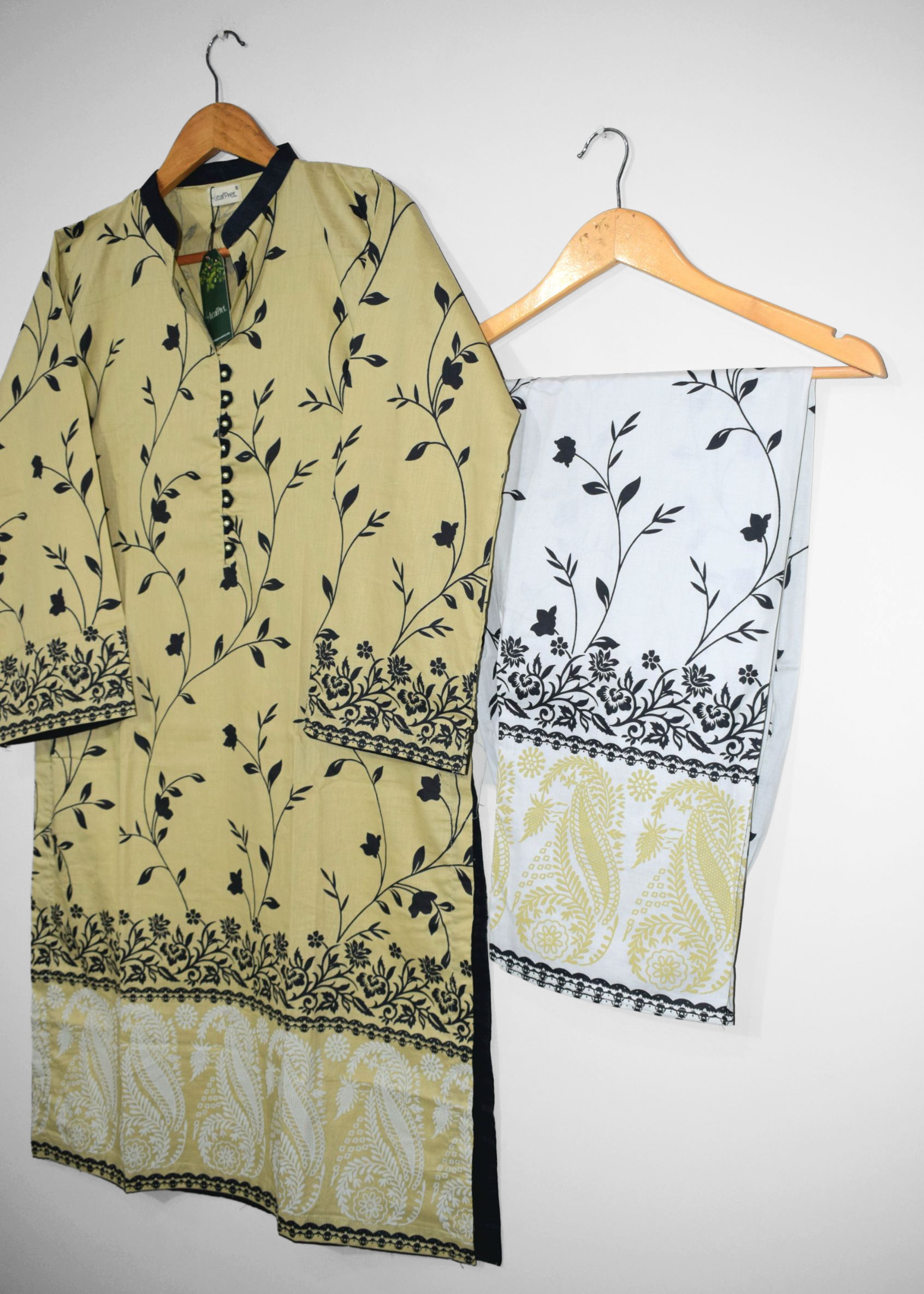 Floral Strike Stitched Lawn Trouser with Print Detailing | LeafPret