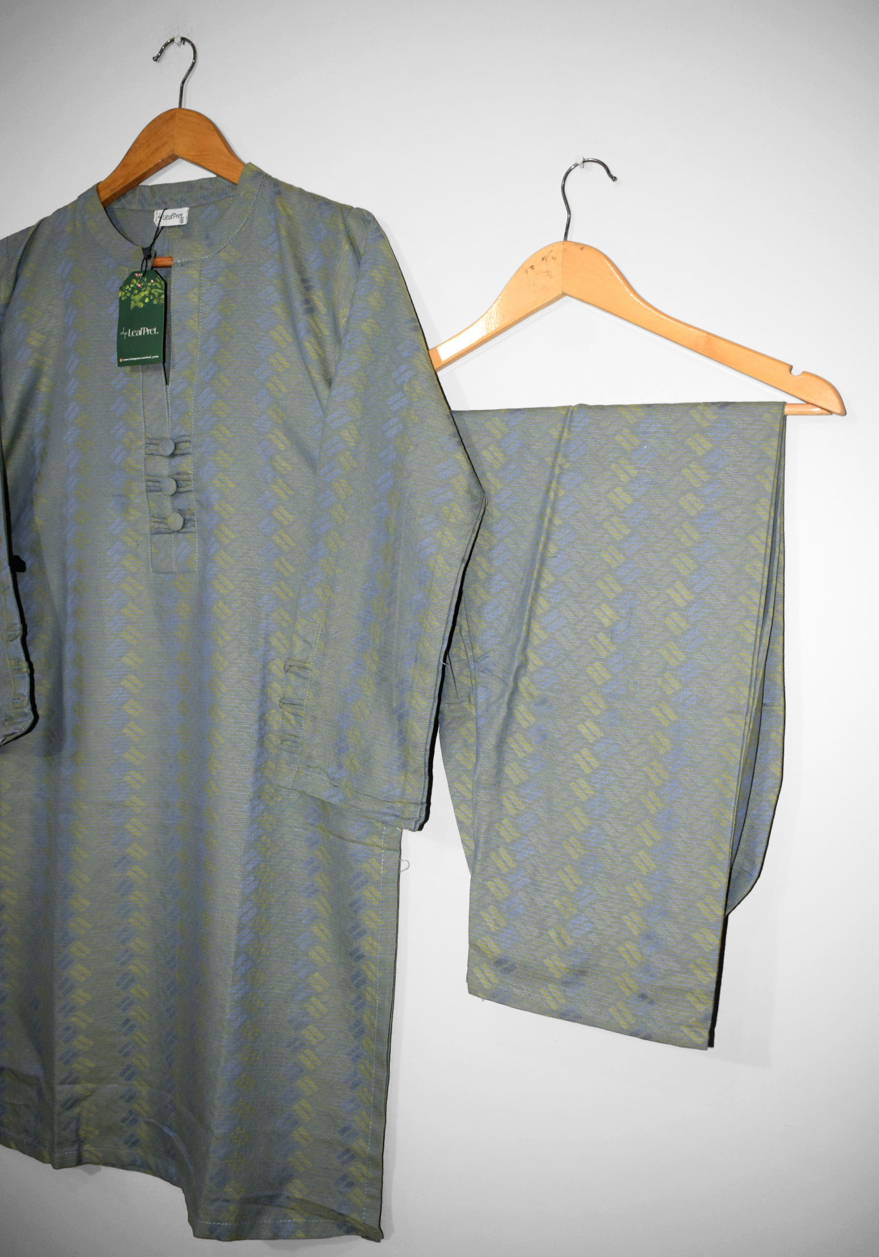 Ash Hue – 2-Piece Stitched Jacquard Suit - Image 4