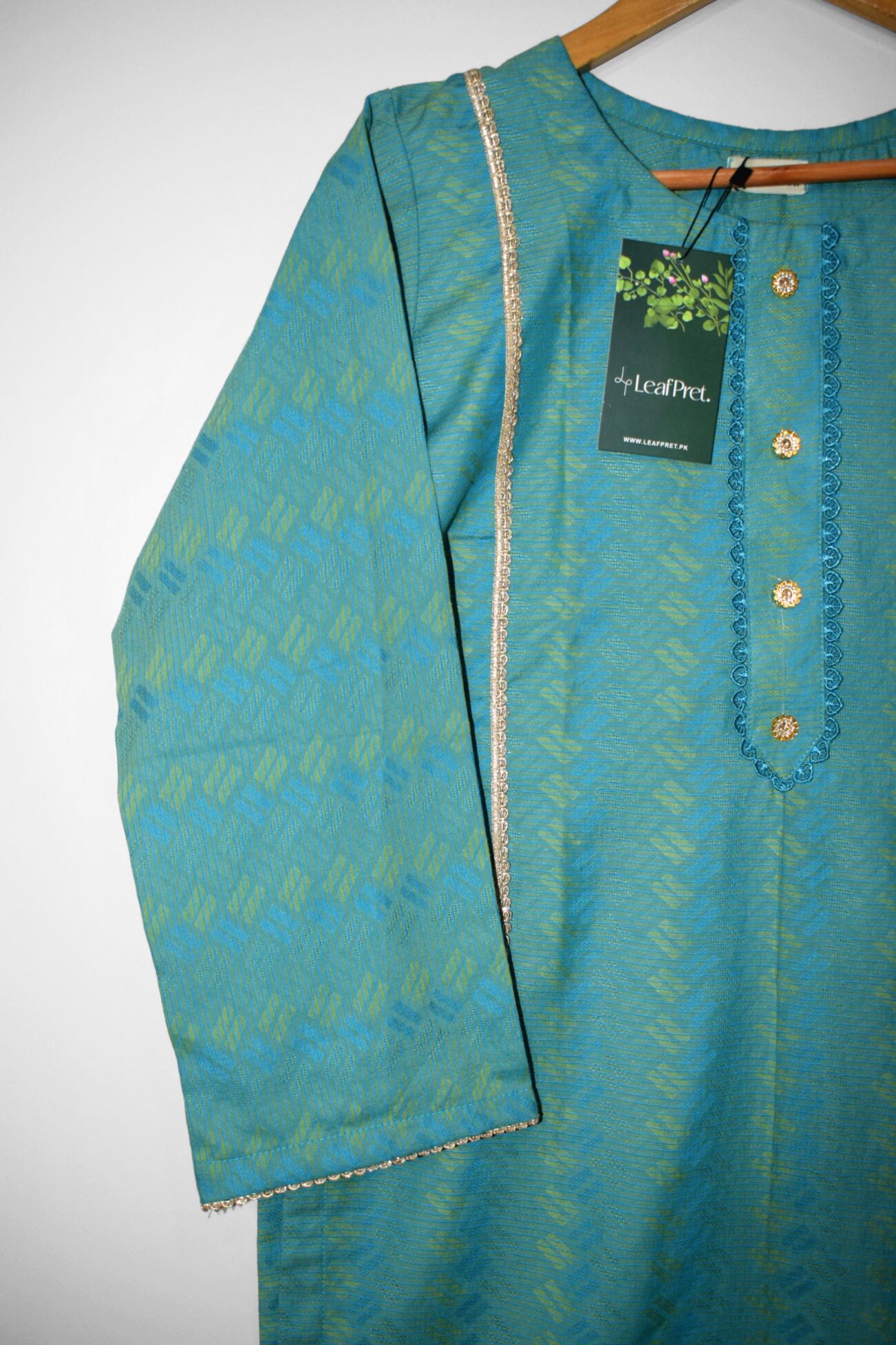 Glacier Hue – 2-Piece Stitched Jacquard Suit - Image 3