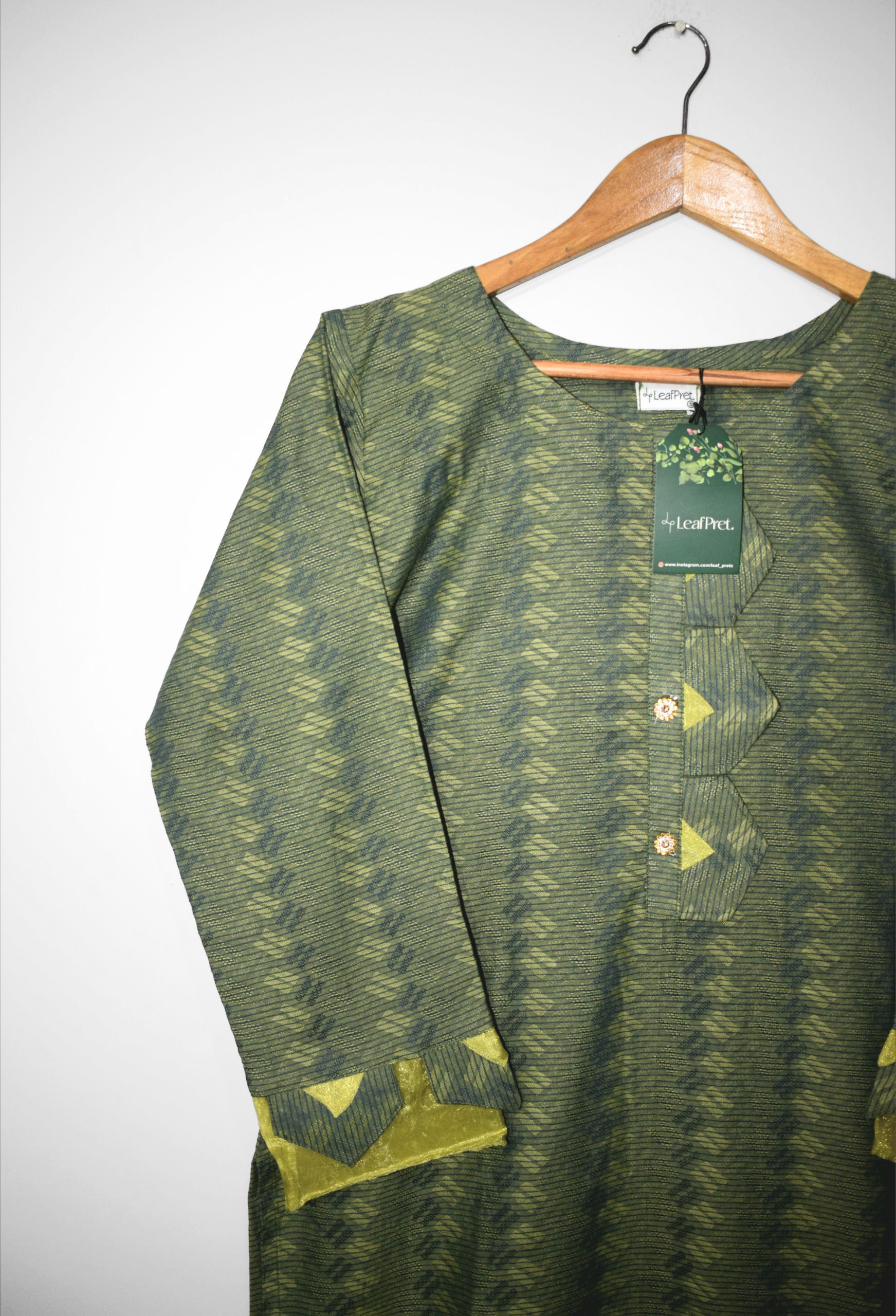 Olive Hue – 2-Piece Stitched Jacquard Suit - Image 3