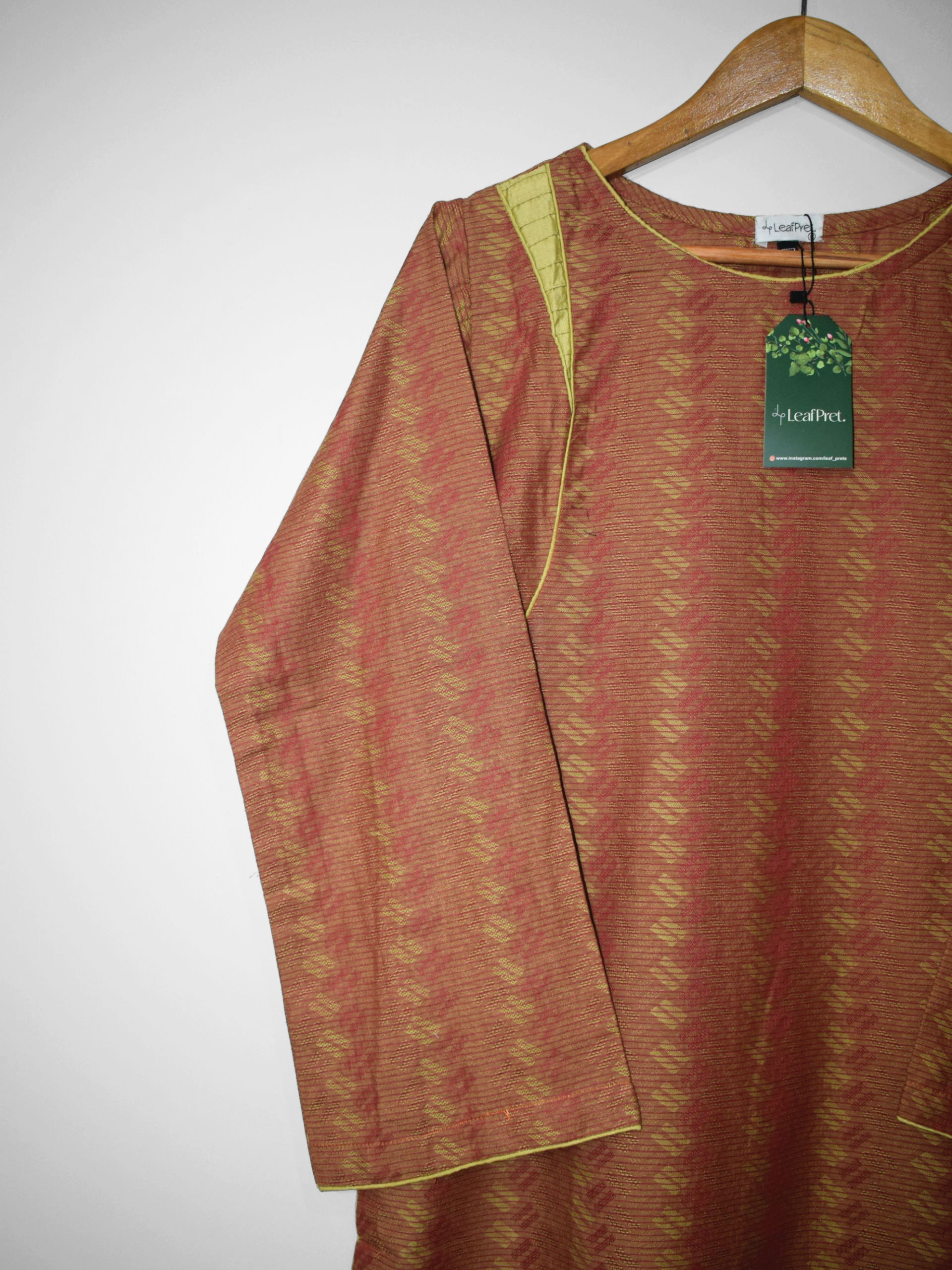 Rust Hue – 2-Piece Stitched Jacquard Suit - Image 3