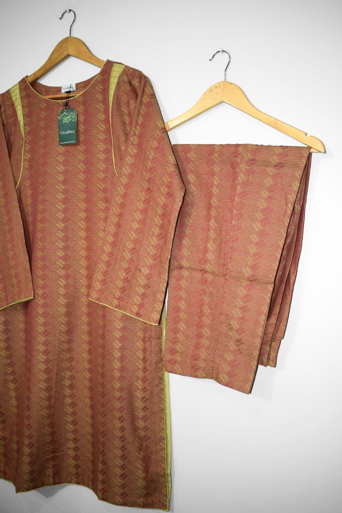 Rust Hue – 2-Piece Stitched Jacquard Suit - Image 4