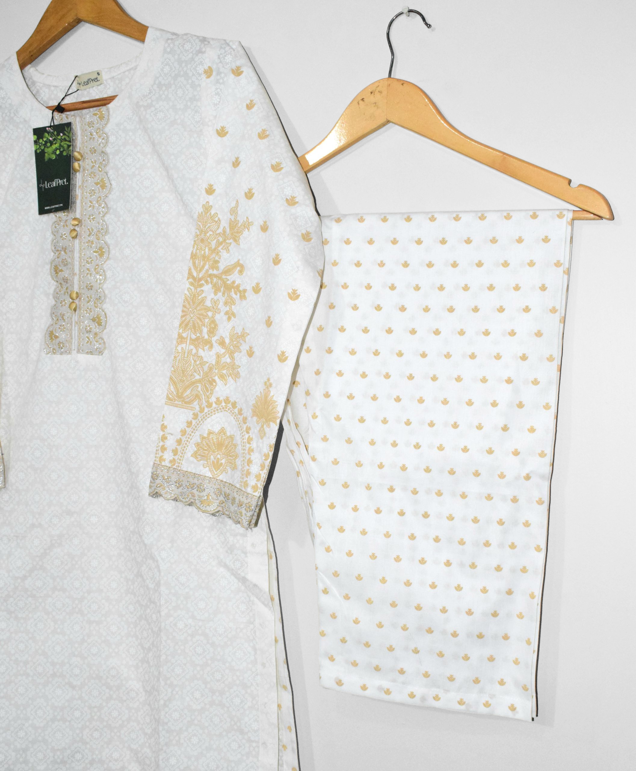 White Edit Printed Trouser by LeafPret