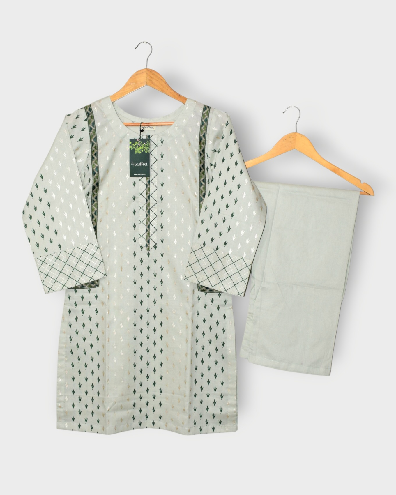 New Leafline 2 Piece Stitched Lawn Suit by LeafPret – full dress view