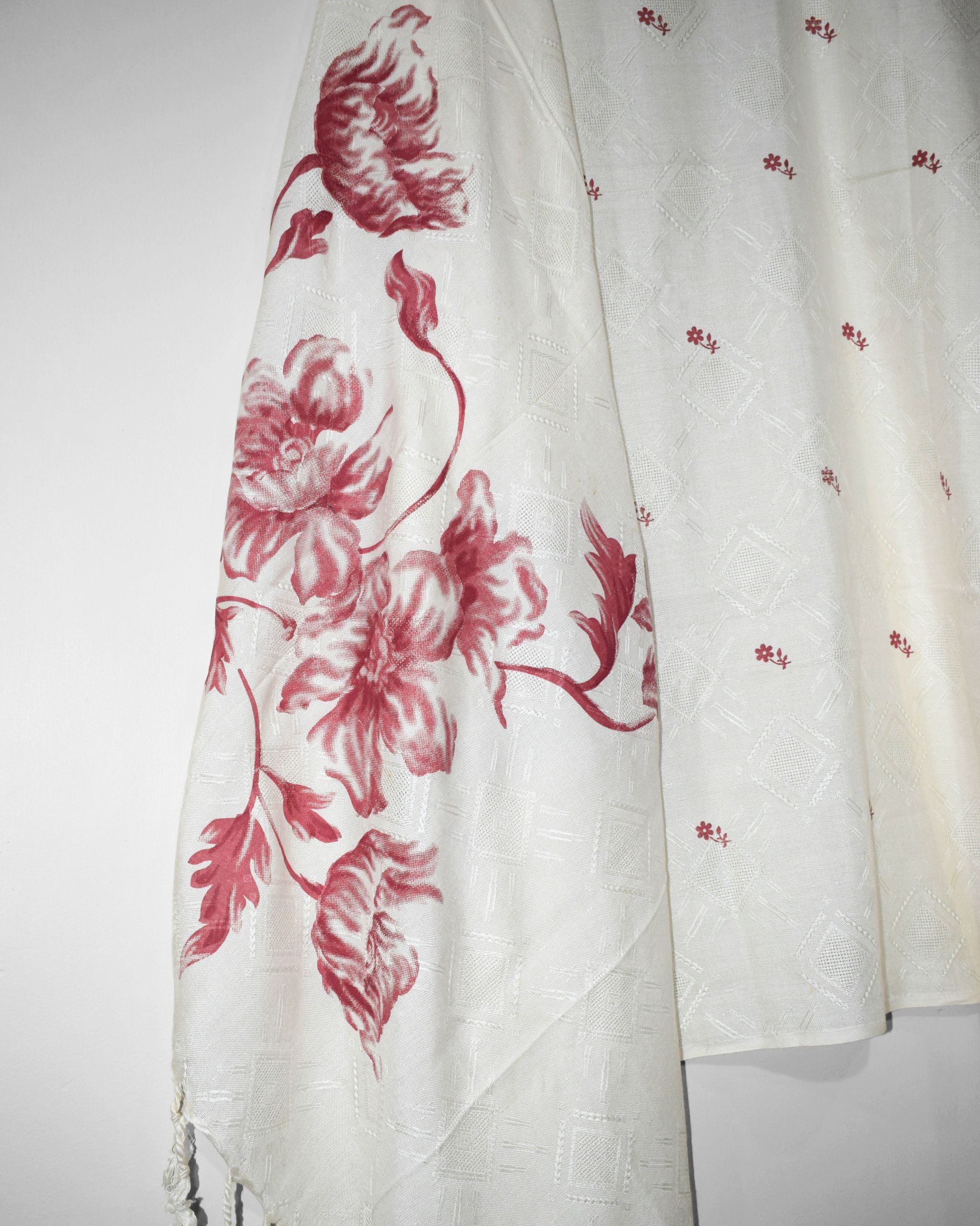 Rosewood screen-printed shawl by LeafPret