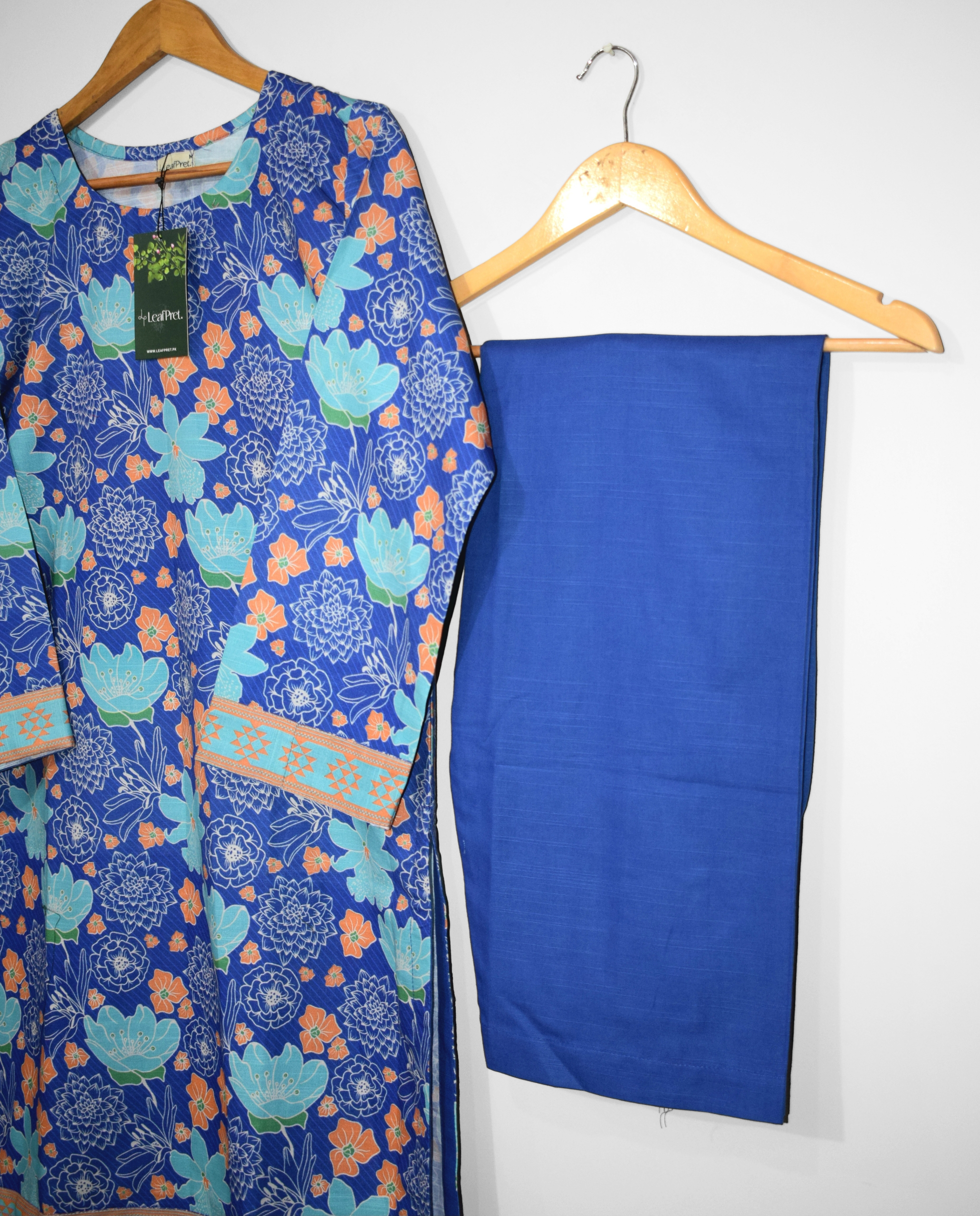 Bluemist plain khaddar trouser fall view for modern winter look