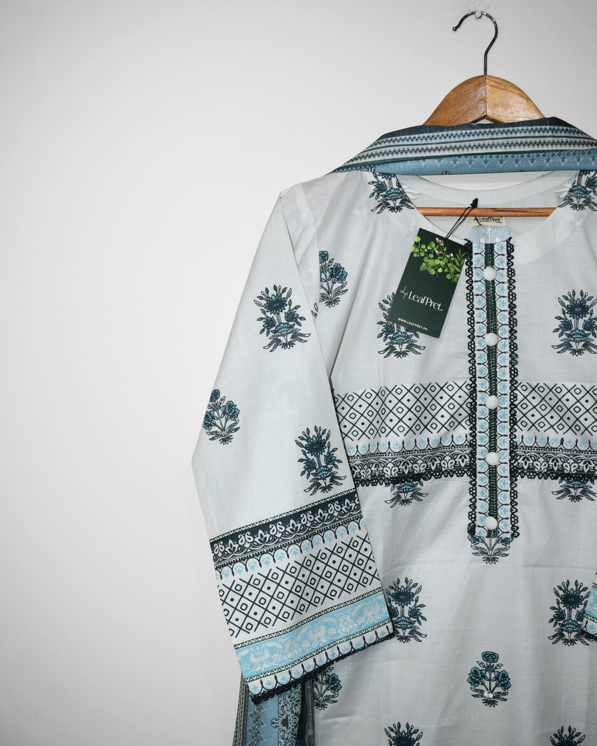 Calm Sage Shirt Sleeves Border Detail