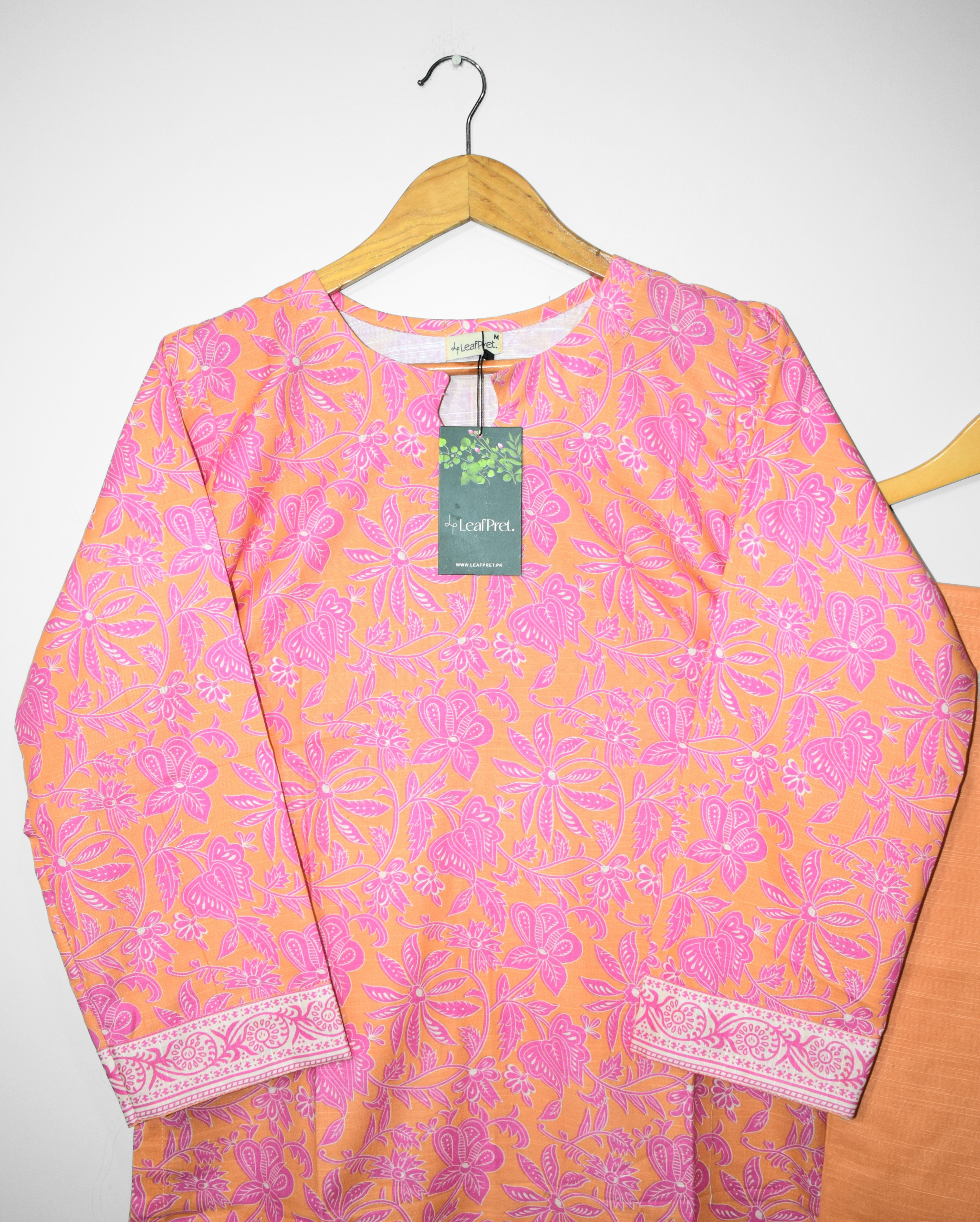 Peachlyn khaddar shirt neckline design highlighting clean prints