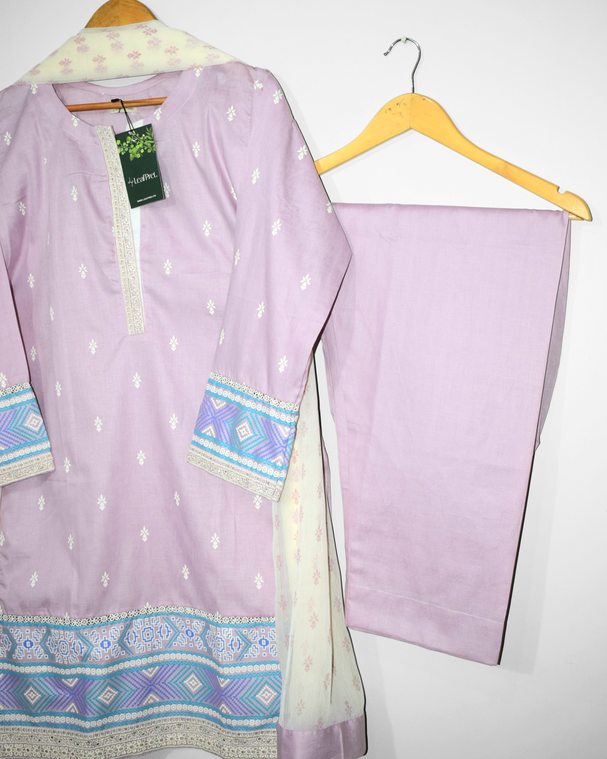 Lilac plain self jacquard trouser stitched suit Pakistan