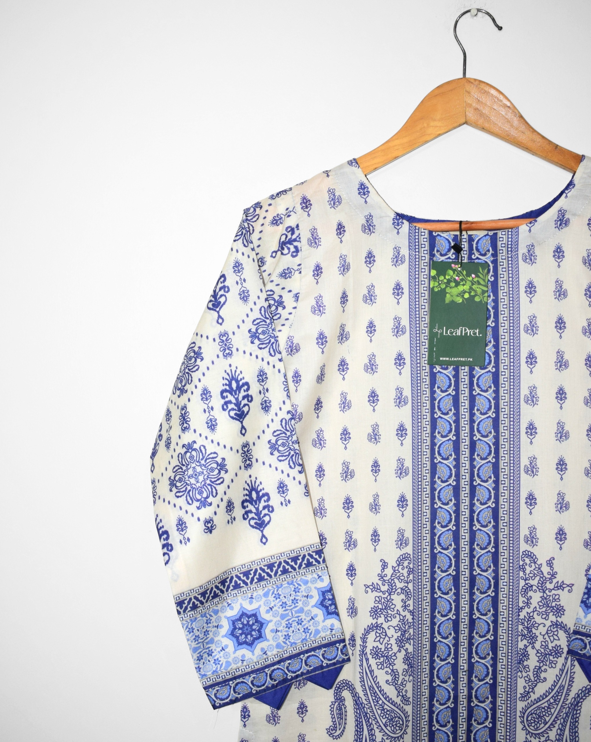 Ocean by LeafPret 2 piece digital printed lawn suit ivory blue summer 2026