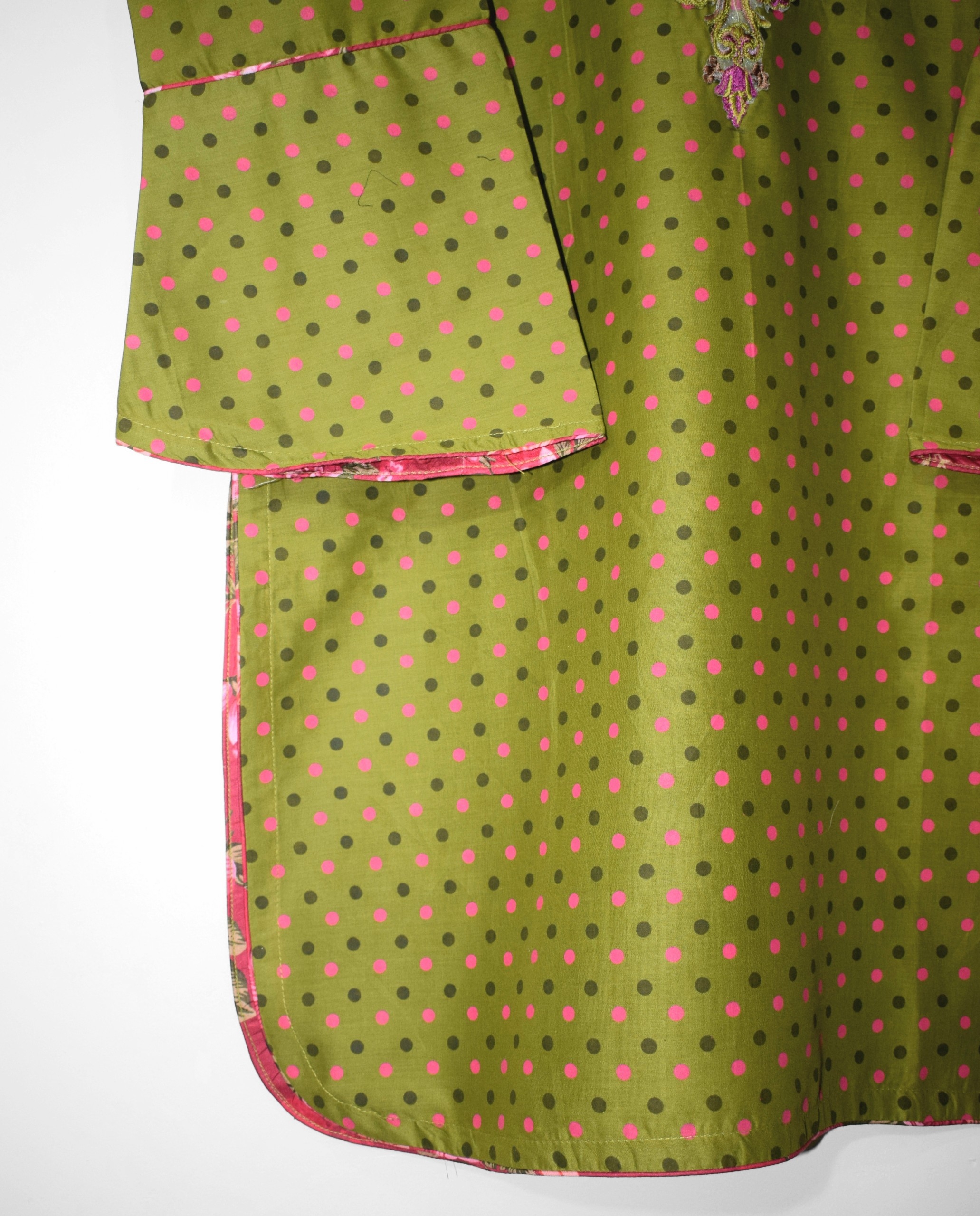 Olive Flora printed short shirt daman detail