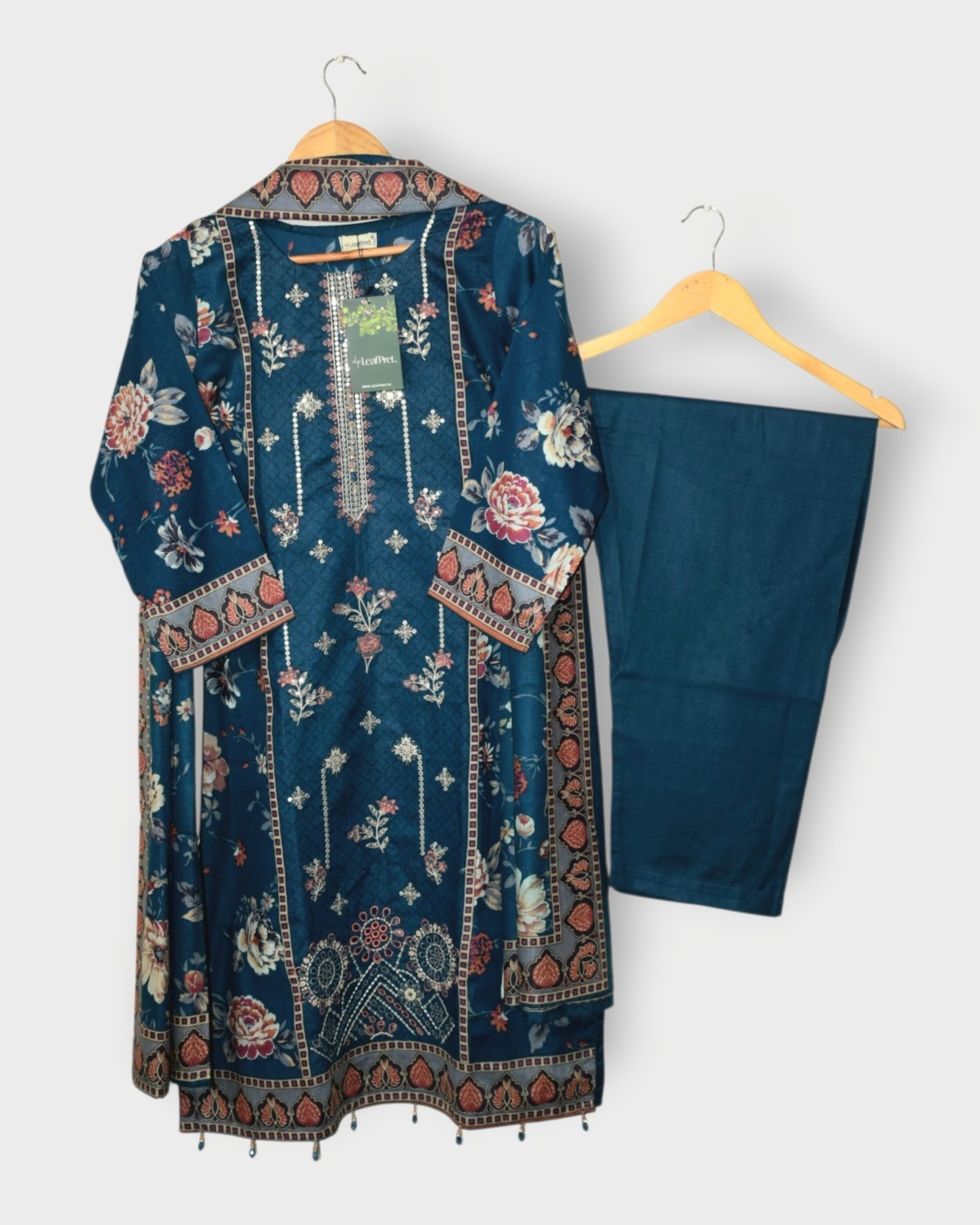 Zinc by LeafPret 3 piece lawn embroidered suit Eid 2026 full look with digital print lawn dupatta